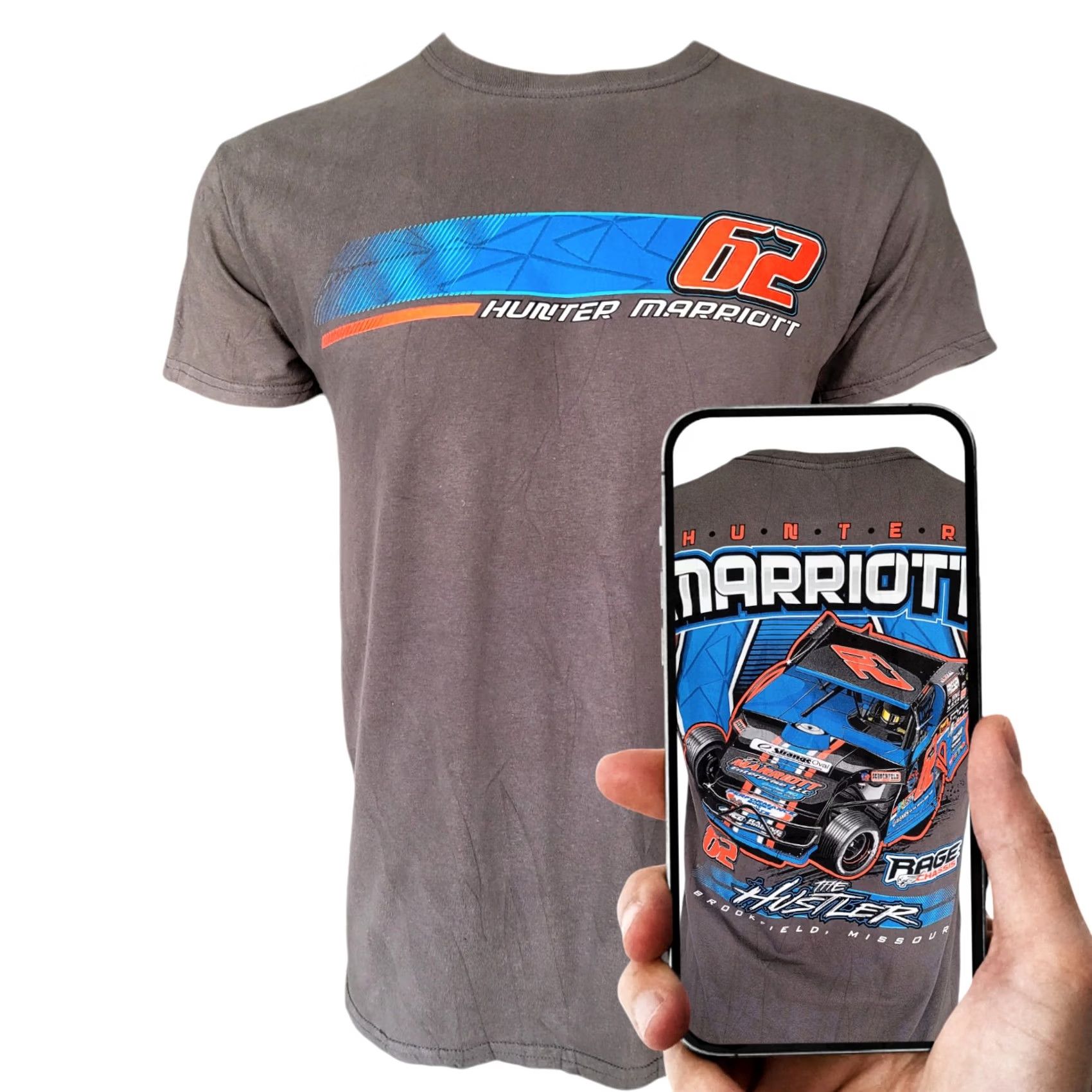 Gildan Hunter Marriott Racing T-Shirt | Men's Medium | Gildan 100% Cotton | Graphic Mot Racing Decade 90s Golf? Size US M / EU 48-50 / 2 - 2 Thumbnail