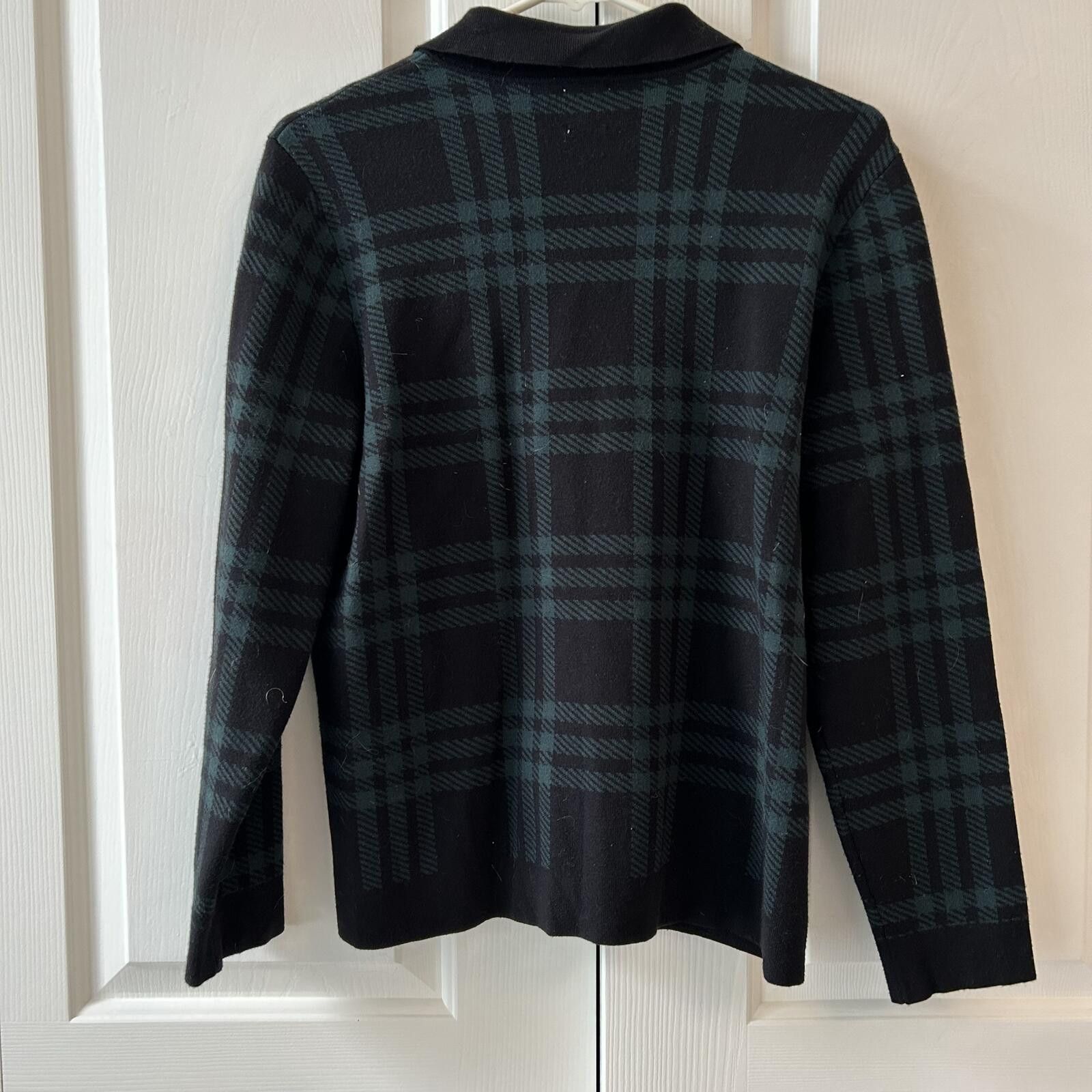 Other Women’s M $119 Orig - Anne Klein Plaid Zip-Up Sweater Size M / US 6-8 / IT 42-44 - 2 Thumbnail