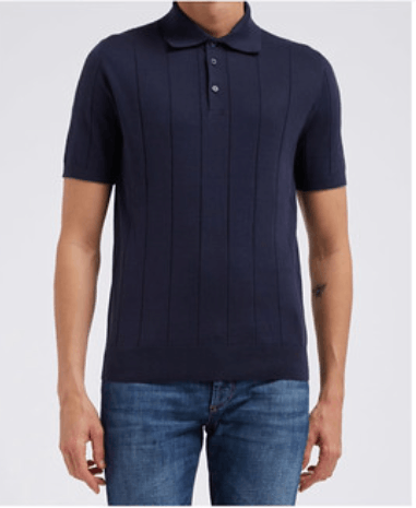 image of Brunello Cucinelli O1W1Db10524 Polo Sweaters In Navy, Men's (Size XL)
