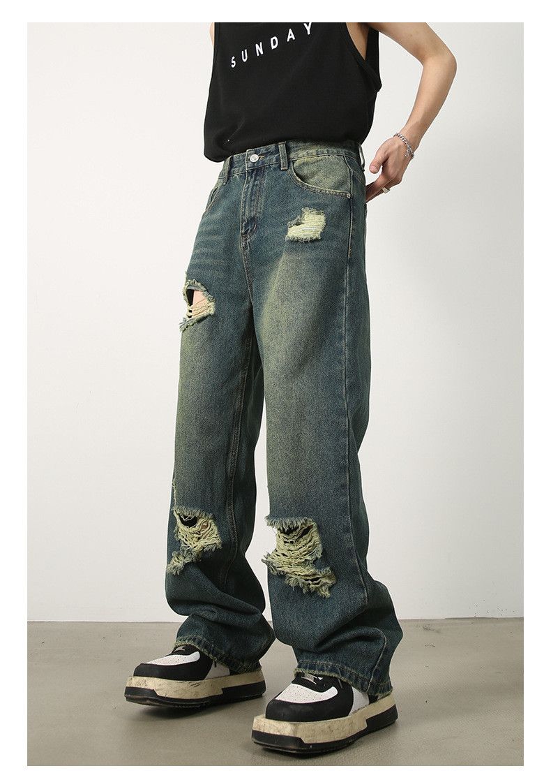 Japanese Brand × Jean Japanese style washed distressed straight-leg jeans Size US 32 / EU 48 - 3 Thumbnail