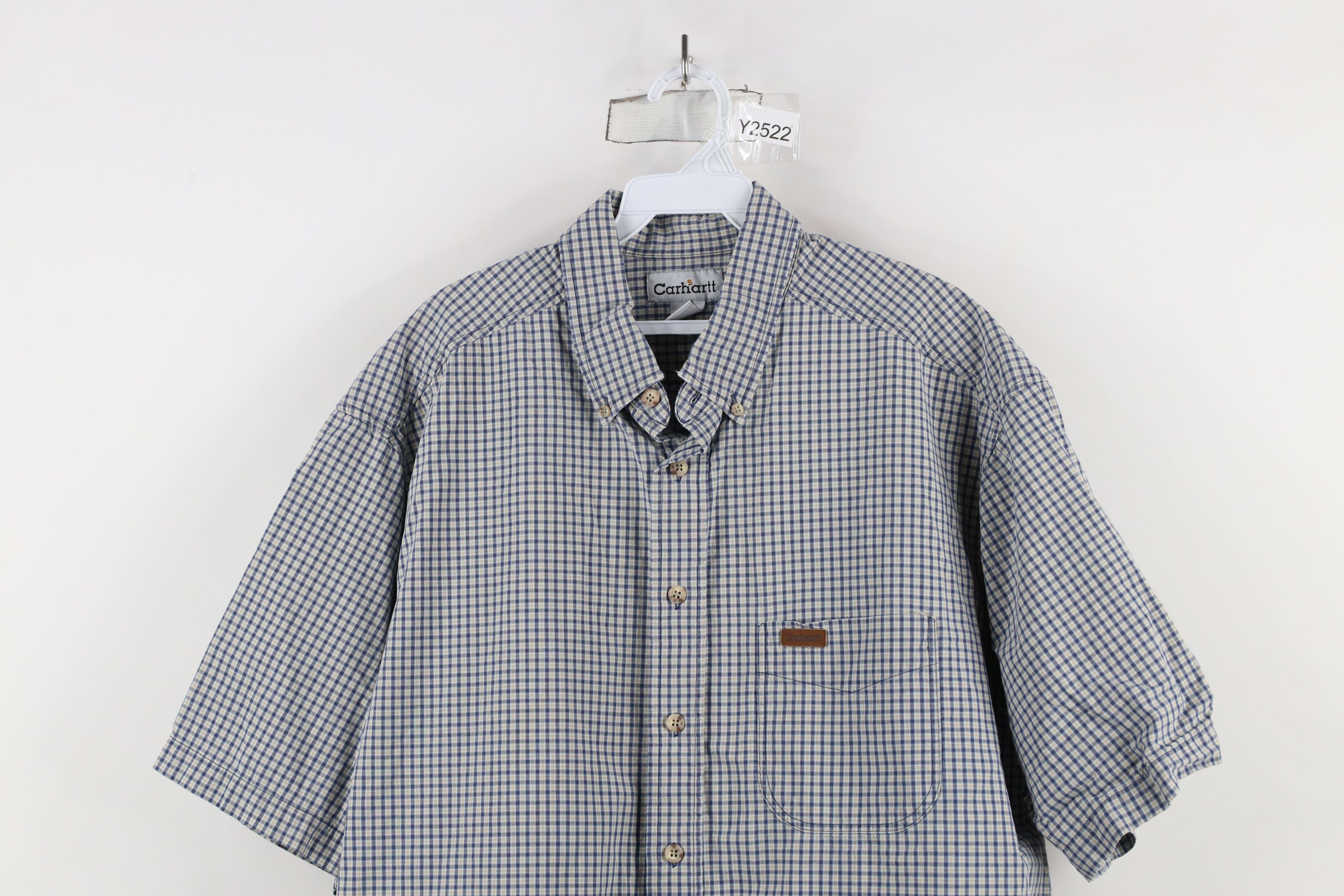 Carhartt × Vintage Vintage Carhartt Short Sleeve Collared Button Down Shirt Size US XL / EU 56 / 4 - 2 Thumbnail