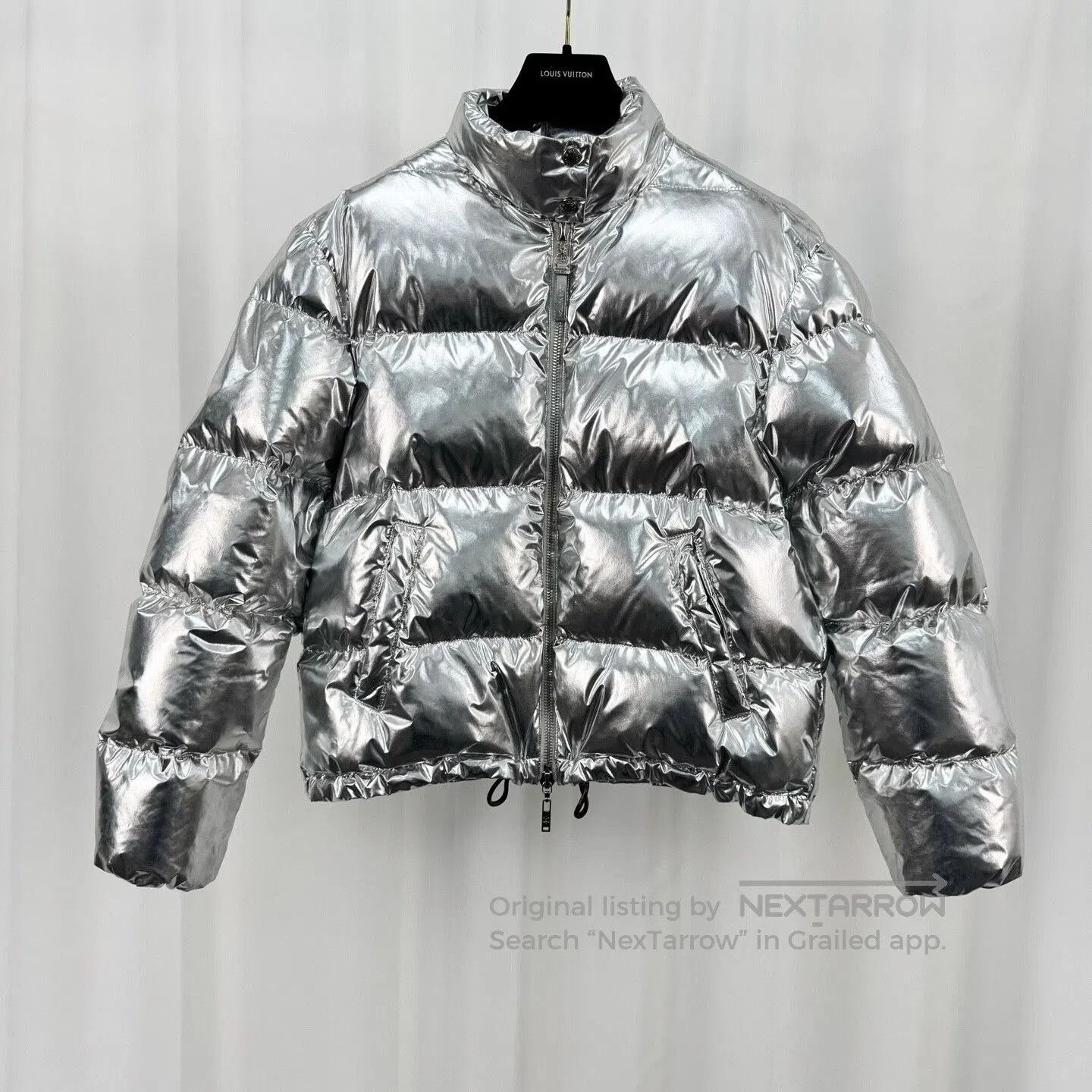 Louis Vuitton louis vuitton silver shiny puffer jacket. Size S / US 4 / IT 40 - 1 Thumbnail