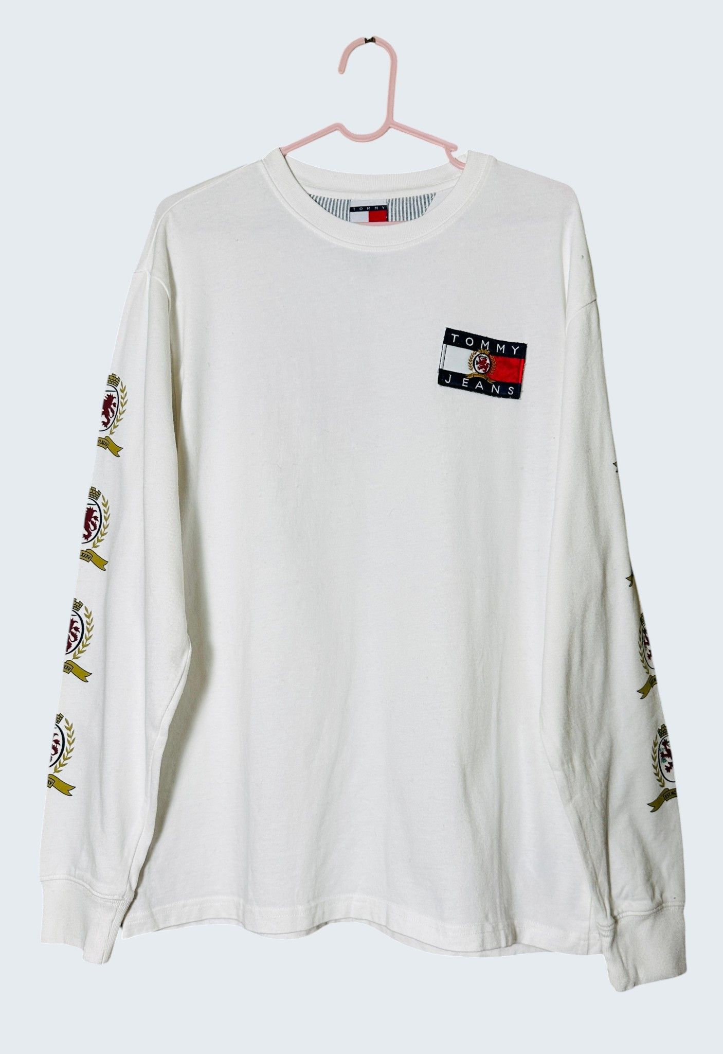 Tommy Jeans White Cotton Long Sleeve Sweatshirt with Crest Logo Size US S / EU 44-46 / 1 - 1 Thumbnail
