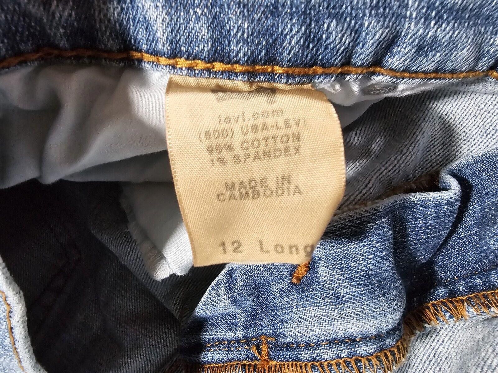 Levi's Levis 505 Straight Leg Sz 12 Long Women's Denim Jeans Stains Size 34" / US 12 / IT 48 - 3 Thumbnail