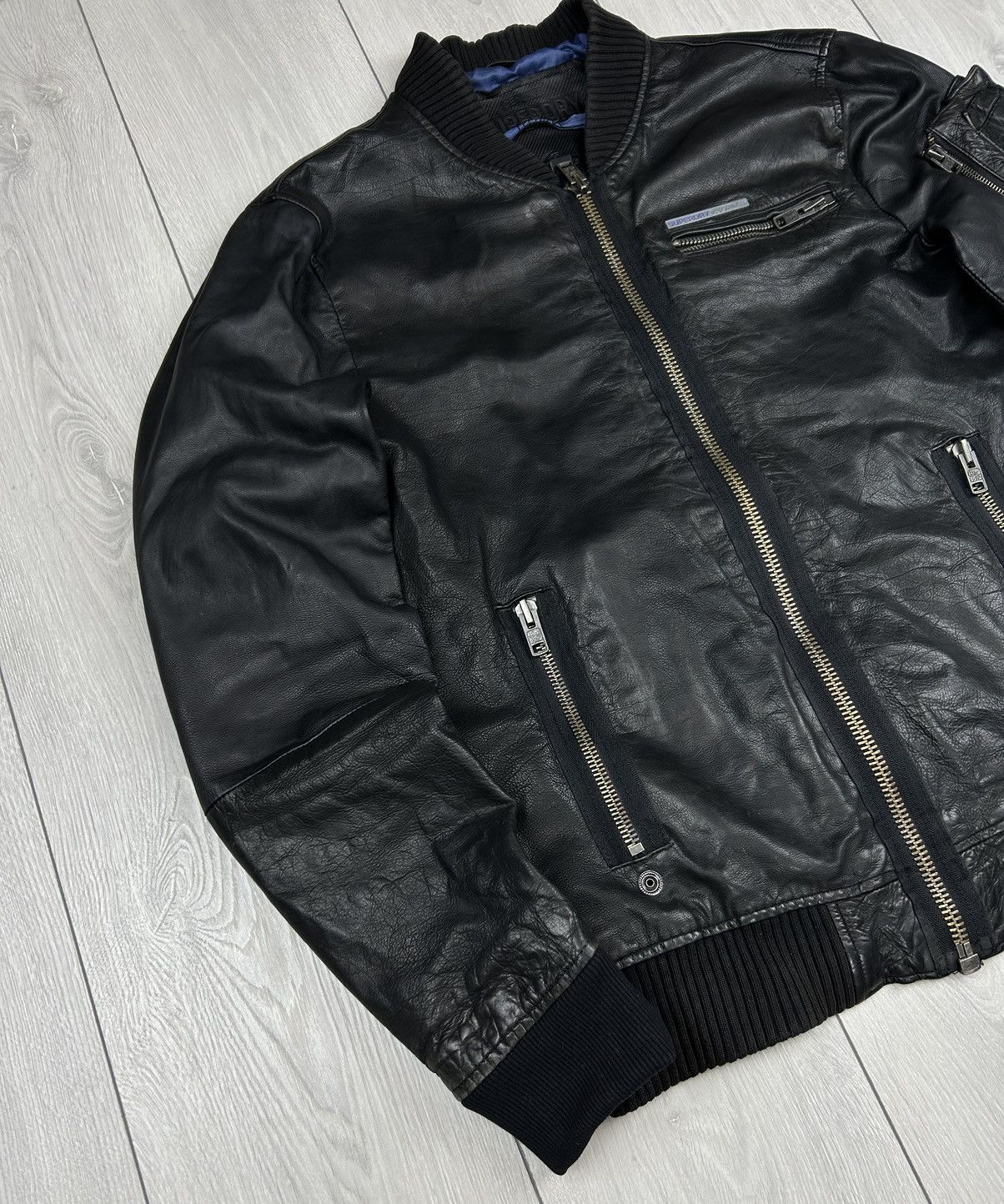 Superdry SuperDry Leather Bomber jacket size XL Size US XL / EU 56 / 4 - 4 Thumbnail