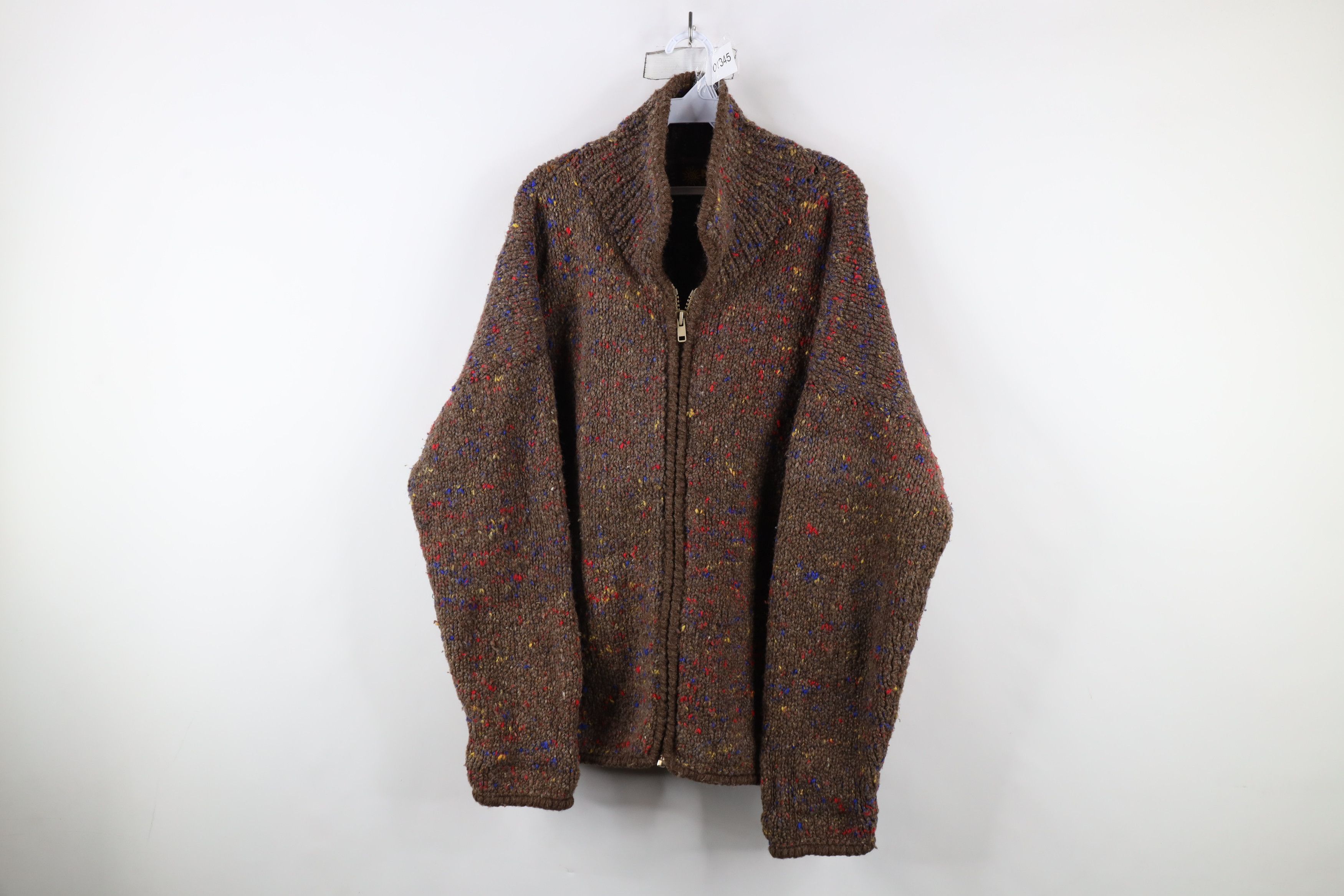 Vintage Vintage 90s Streetwear Heavyweight Handmade Sweater Jacket Size ONE SIZE - 1 Thumbnail