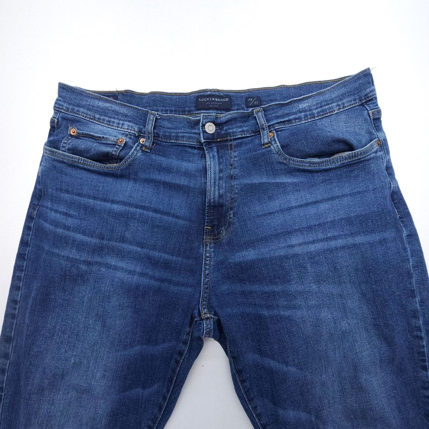 Lucky Brand Lucky Brand 221 Straight Jeans Mens 38 x 30 Blue Dark Wash Stretch Denim Flex Size US 38 / EU 54 - 3 Thumbnail