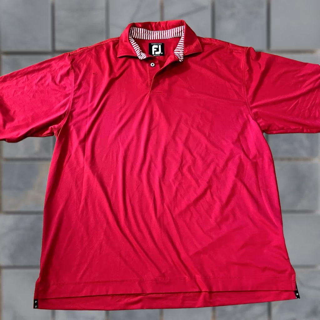 Footjoy Footjoy Polo Shirt Mens XL Red Performance Golf Short Sleeve Mens XL Regular Red Small stain Size US XL / EU 56 / 4 - 1 Thumbnail