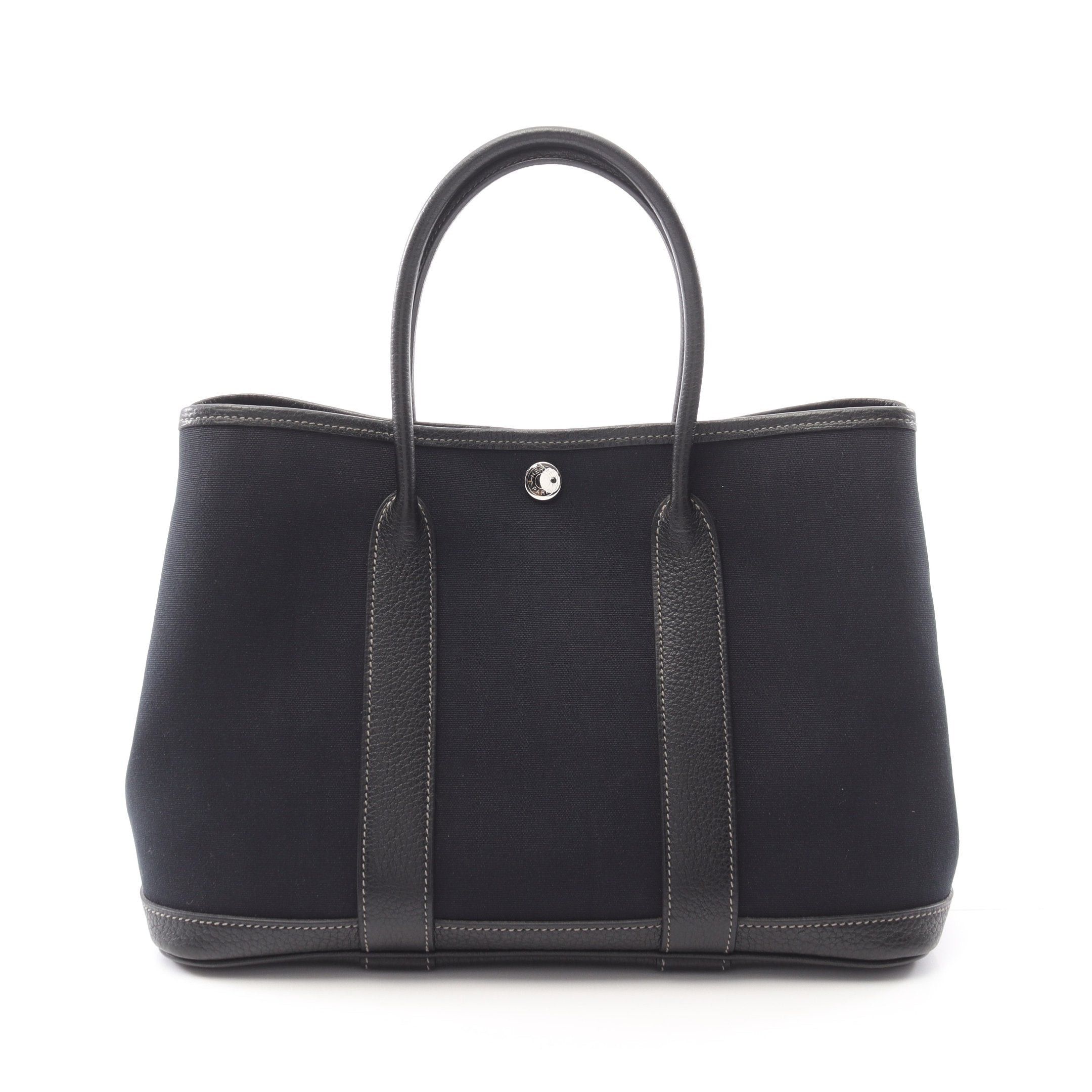Hermes Hermes Garden Party Tpm Handbag Tote Bag Toile Officier Negonda Leather Black Silver Hardware Stamp Size ONE SIZE - 1 Thumbnail