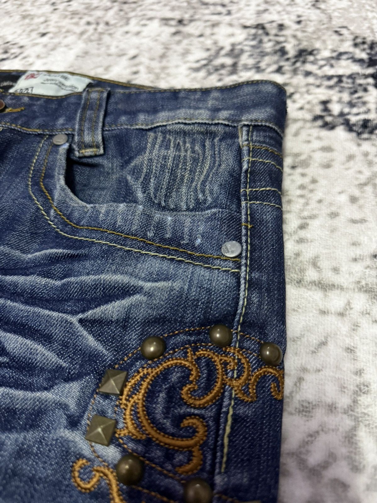 Japanese Brand Tornado Mart Style Studded Tribal Denim Japanese Brand Size US 30 / EU 46 - 14 Thumbnail