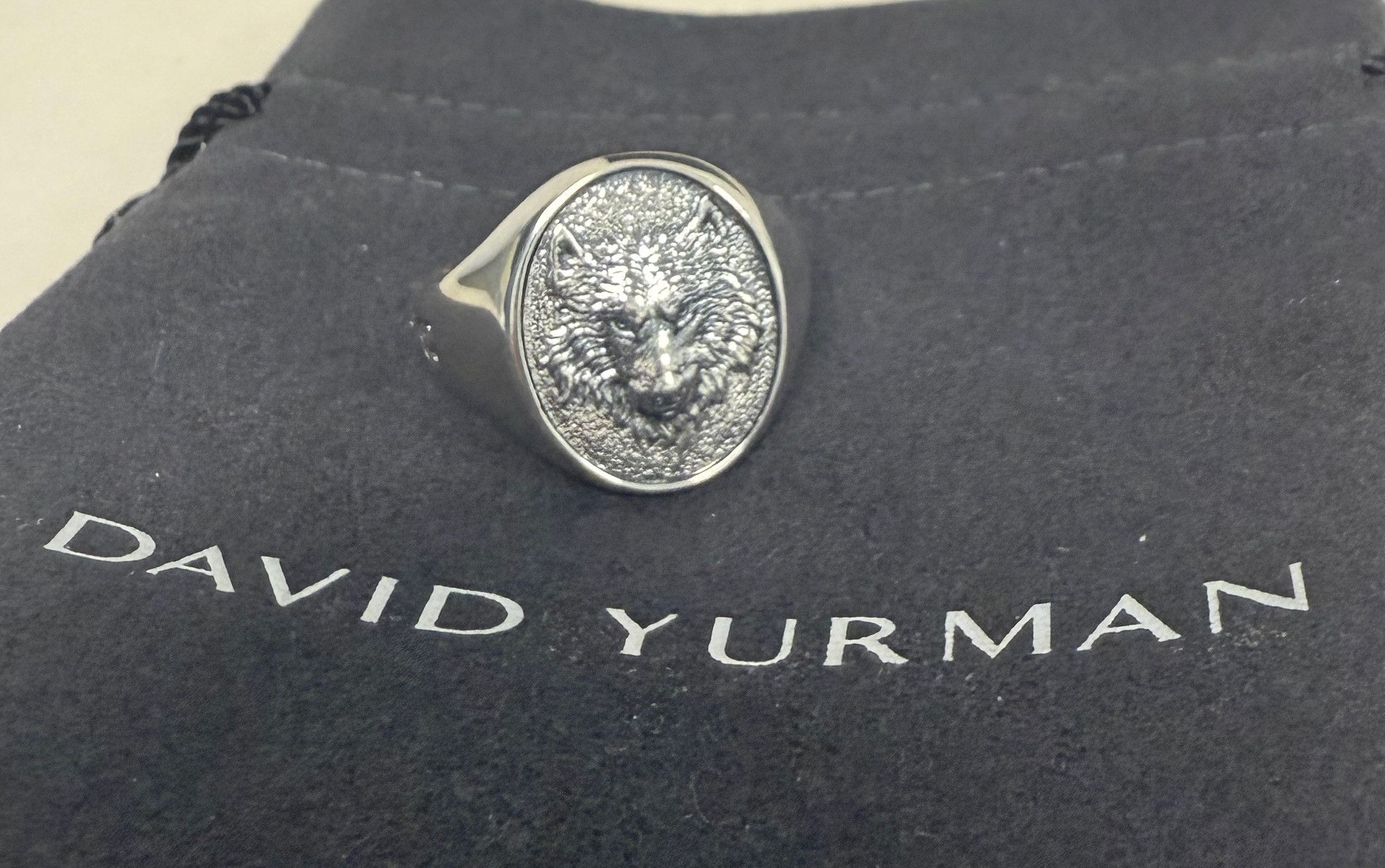 David Yurman David Yurman Signet Wolf Ring Sterling Silver 925 Size ONE SIZE - 1 Thumbnail