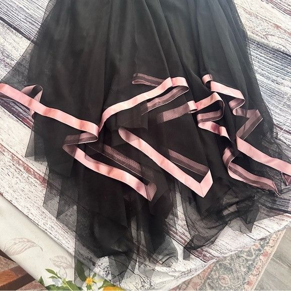Other Vintage B. Smart Whimsical Black and Pink Asymmetrical Hem D Size S / US 4 / IT 40 - 8 Thumbnail