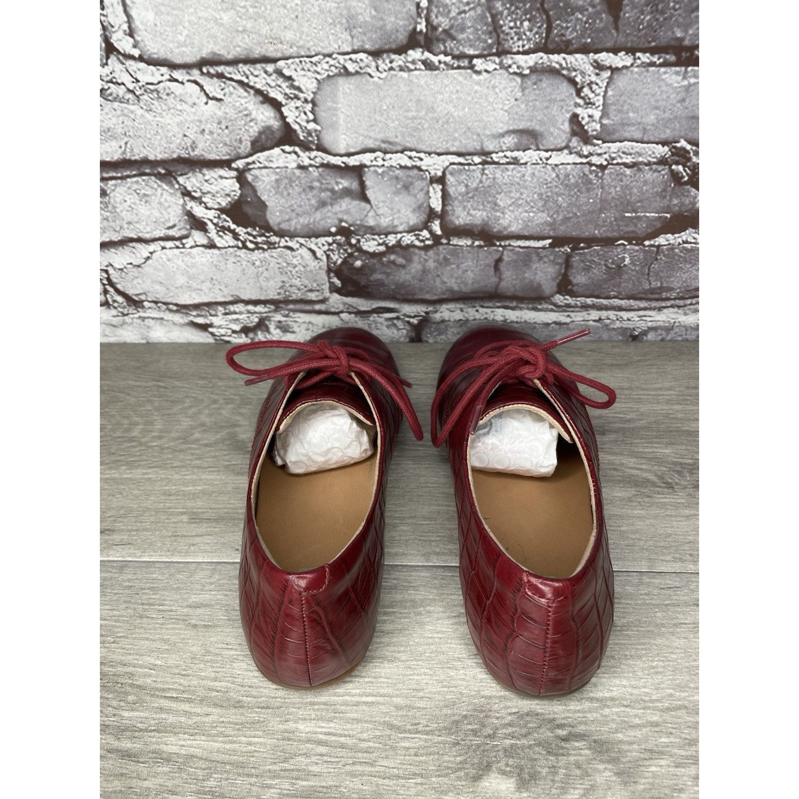 Other Fitflop Red Croco Leather Lace Up Comfort Oxfords Shoes Wome Size US 7 / IT 37 - 5 Thumbnail