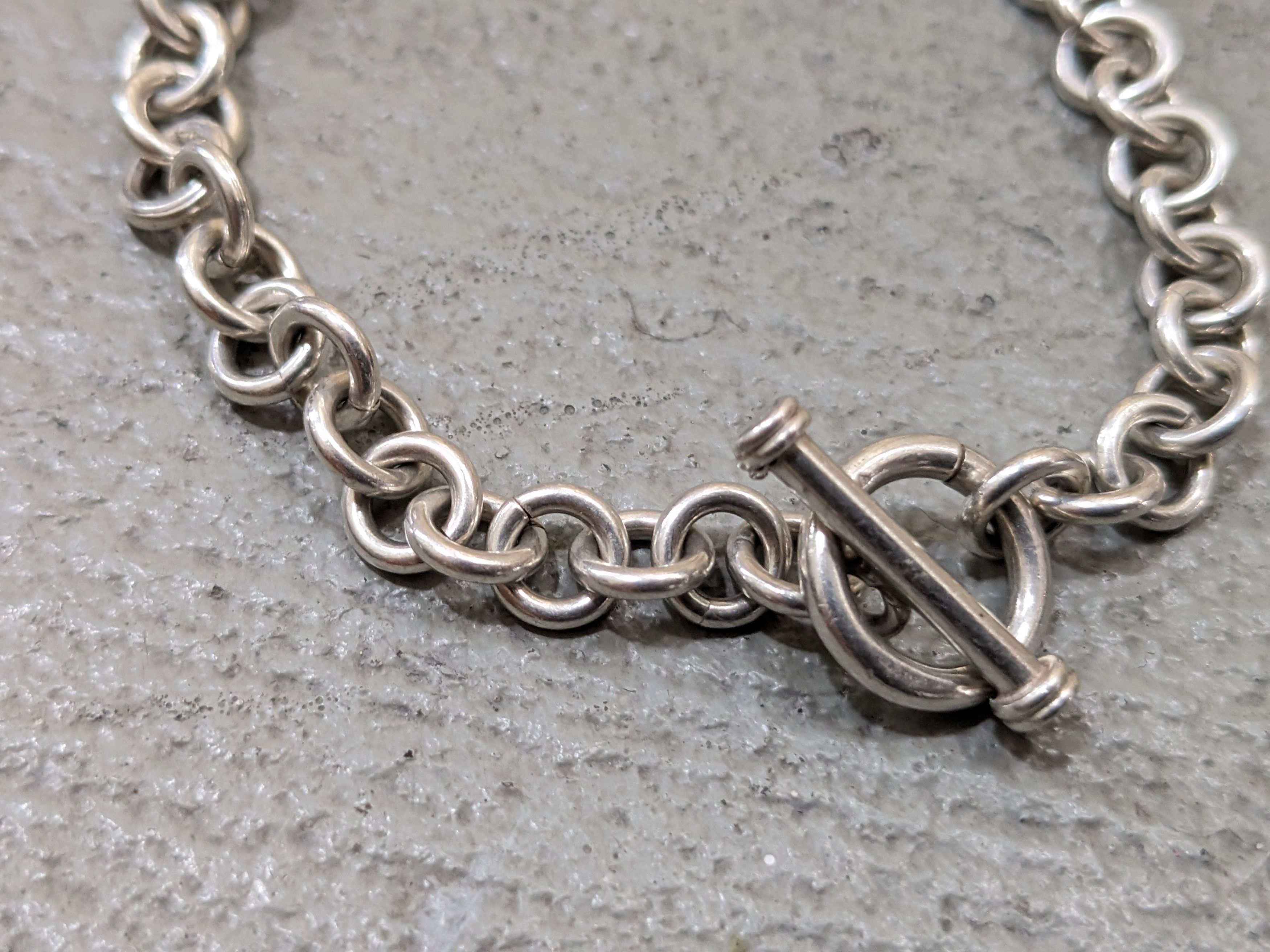 Jewelry Vintage Sterling Silver Bracelet Rolo Round 7" Chain Link Size ONE SIZE - 3 Thumbnail
