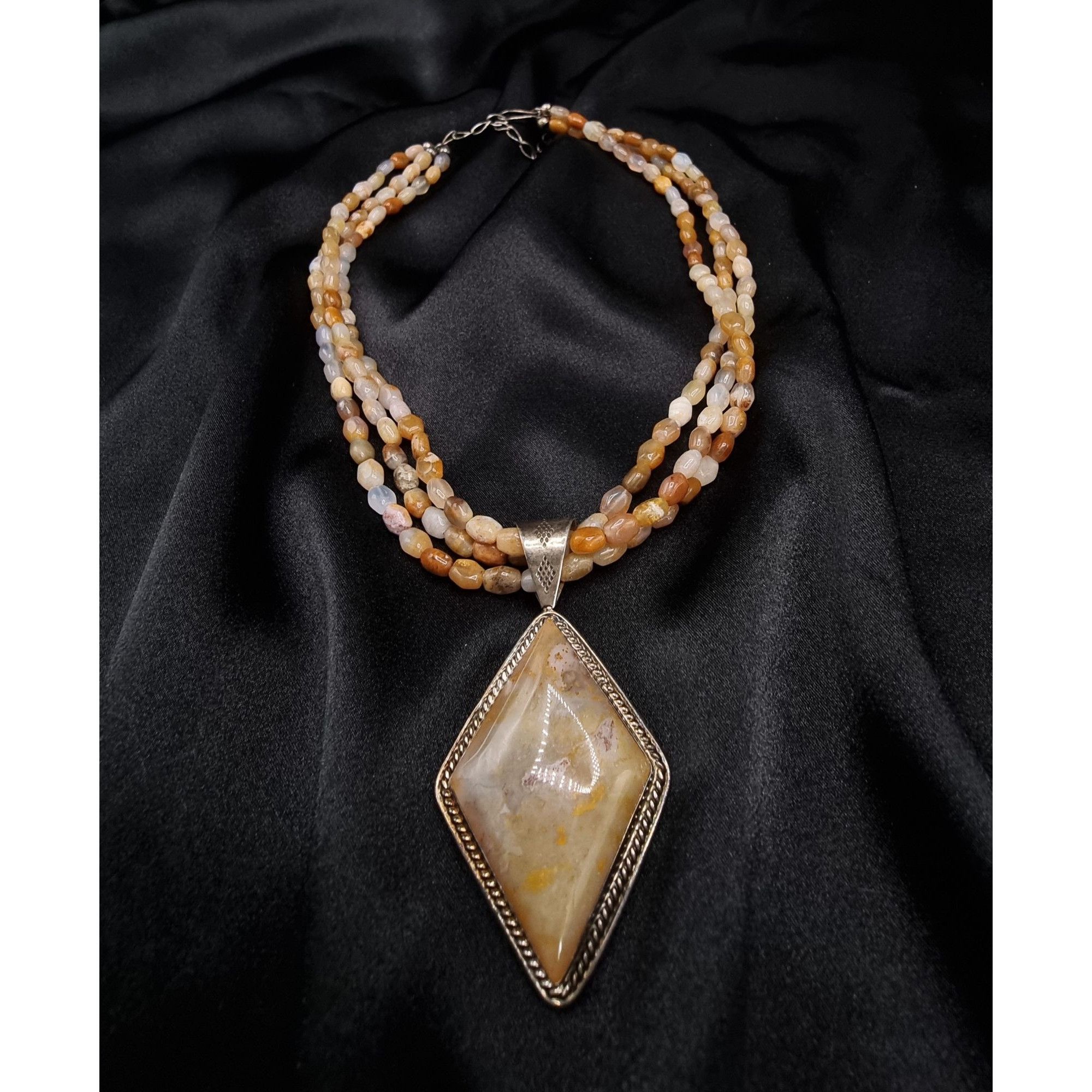 Vintage Jay King Mine Finds Agate & Sterling Silver Multi-Strand Nec Size ONE SIZE - 3 Thumbnail