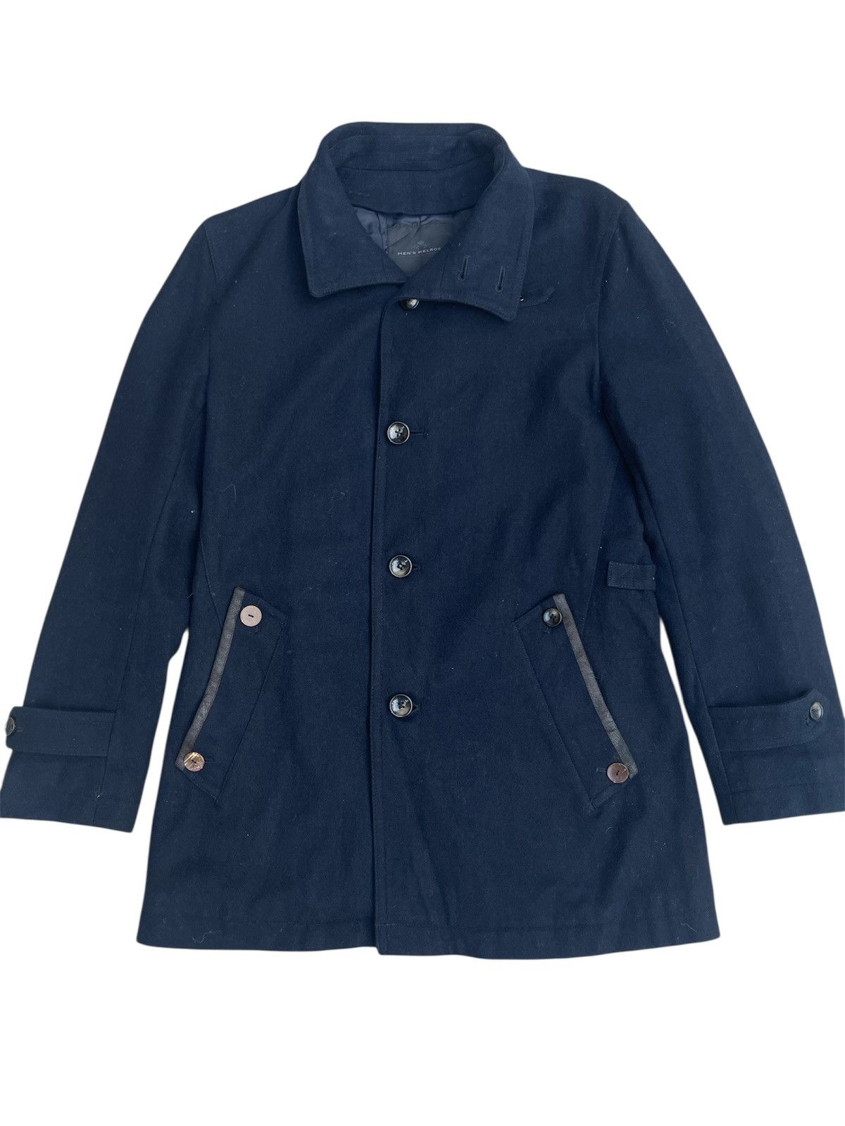 Melrose Men’s Melrose Wool Navy Coat - Classic Button Front Size US S / EU 44-46 / 1 - 1 Thumbnail
