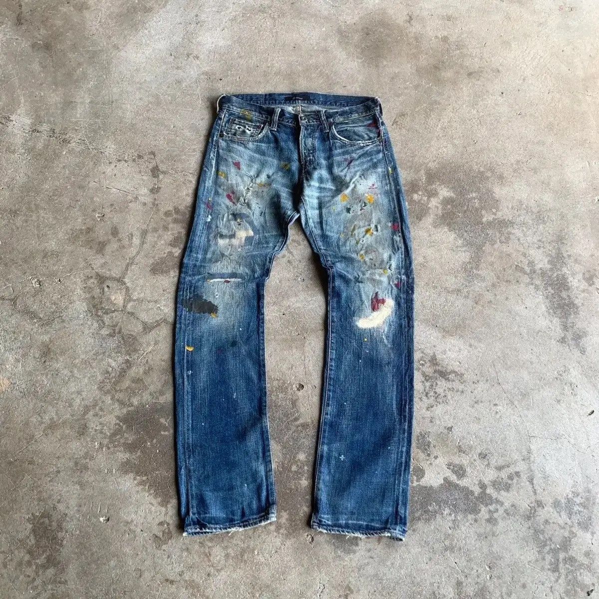 If Six Was Nine 💥 STEALS 💥Vintage Redline Jeans Splish Painter Denim Pants Size US 32 / EU 48 - 3 Thumbnail