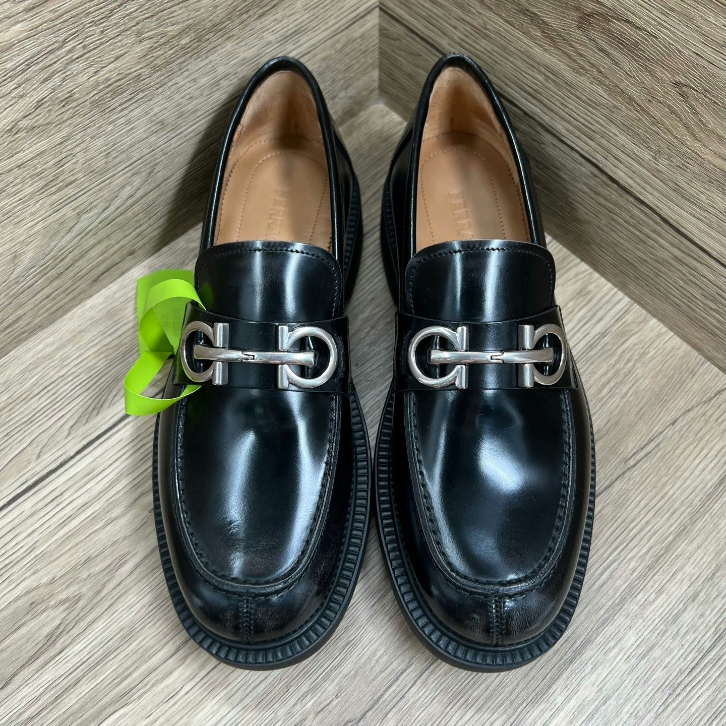 Salvatore Ferragamo Ferragamo Galles Black Silver Lock Loafers Size US 6.5 / EU 39-40 - 1 Preview