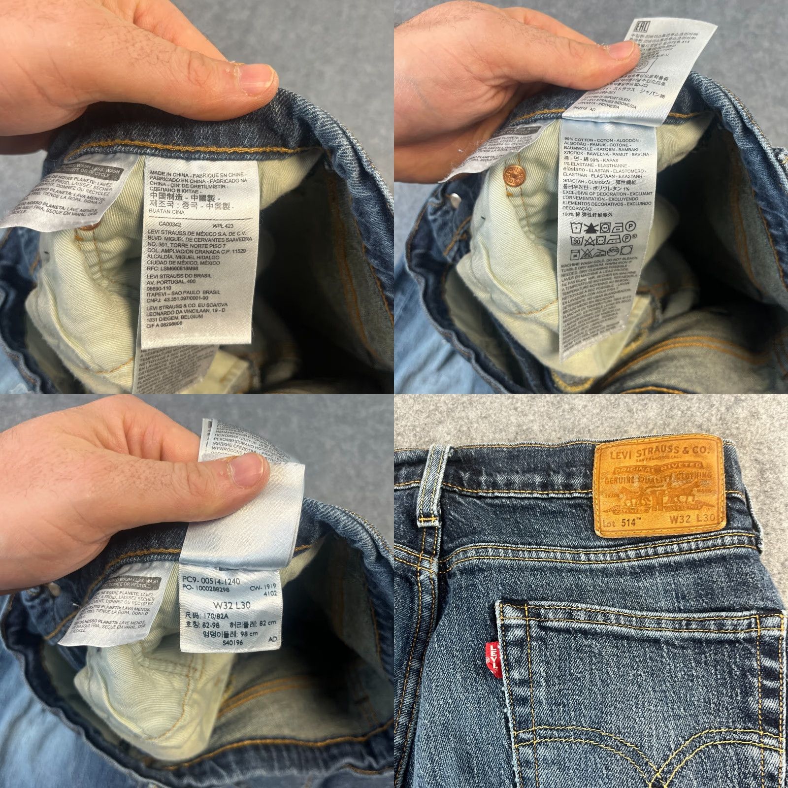 Levi's Levi's 514 Jeans Regular Straight 32 30 Dark Blue Whiskers Stretch Big E Mens Regular Denim Cotton Elastane Jeans | Levi's 514 Size US 32 / EU 48 - 8 Thumbnail