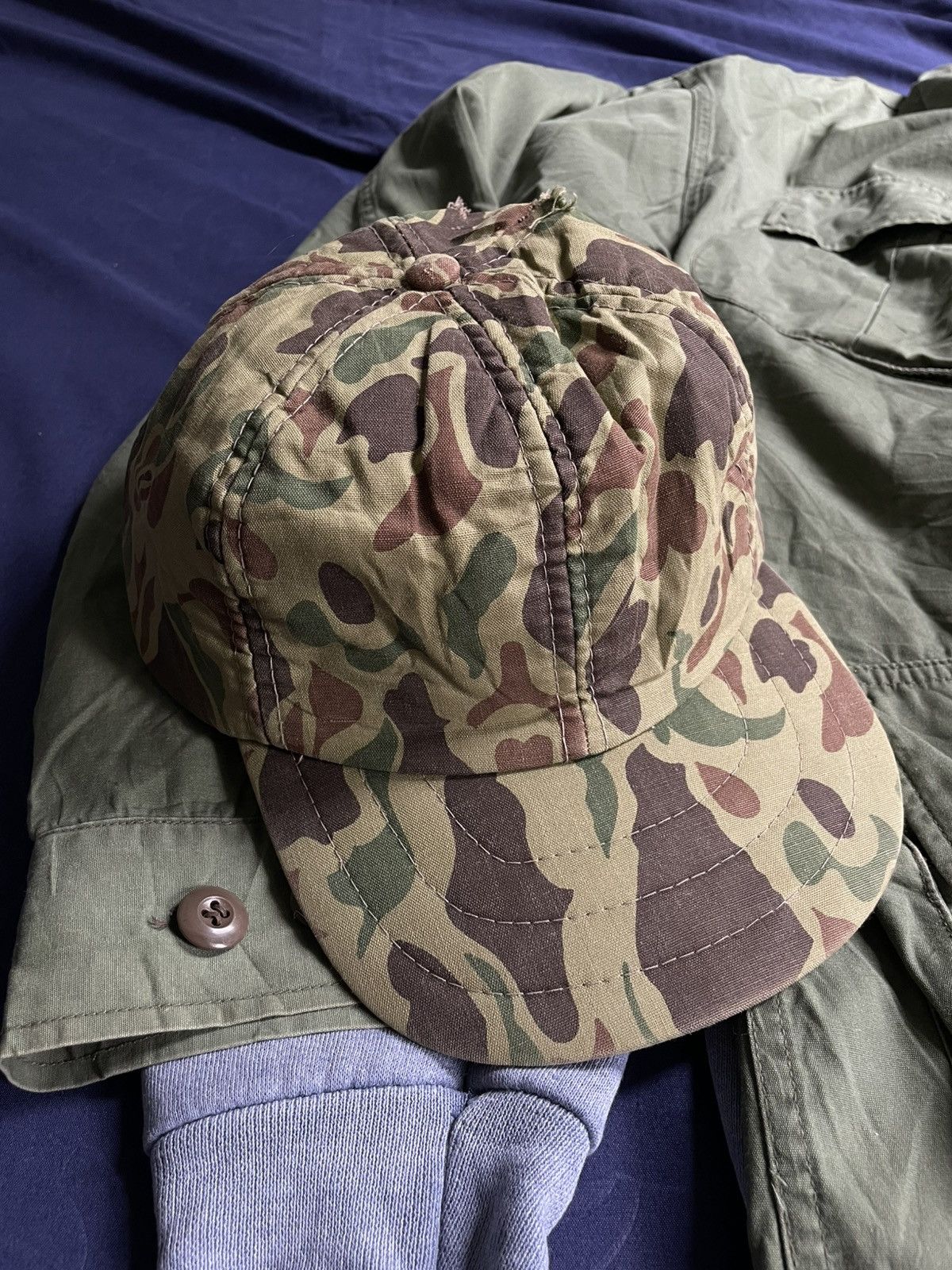 Vintage Vintage 60’s duck military camo frogskin hats cap Size ONE SIZE - 1 Thumbnail