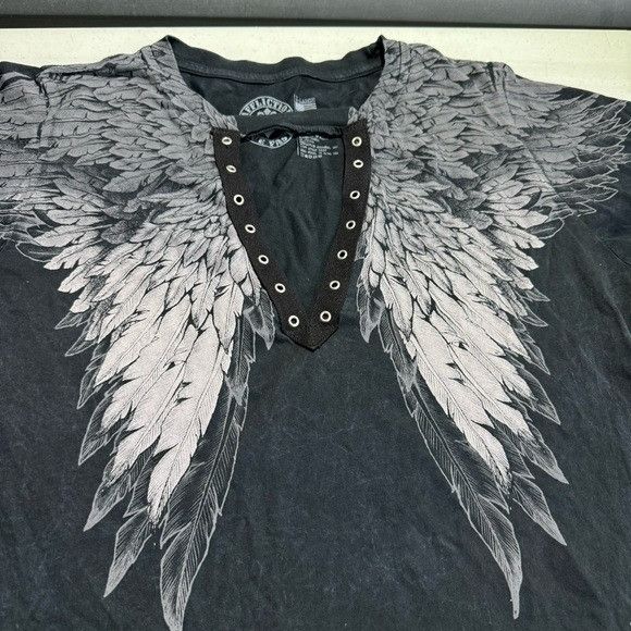 Affliction NEW AFFLICTION WOMEN’S LIVE FAST BLACK TEE SZ LARGE L Size L / US 10 / IT 46 - 2 Thumbnail