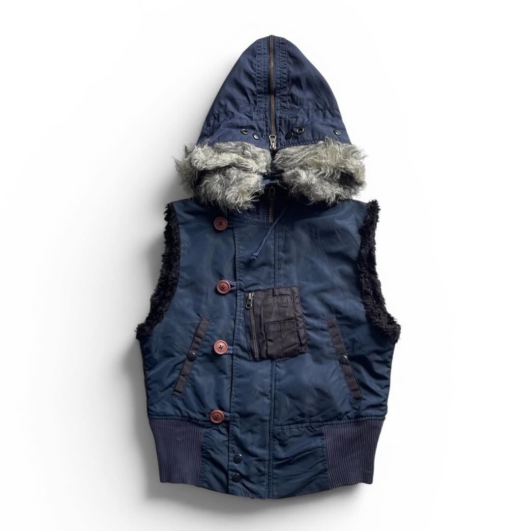 Japanese Brand 00’s MuChacha Japan N-2B Raccoon Fur Vest LGB Style Size US S / EU 44-46 / 1 - 3 Thumbnail