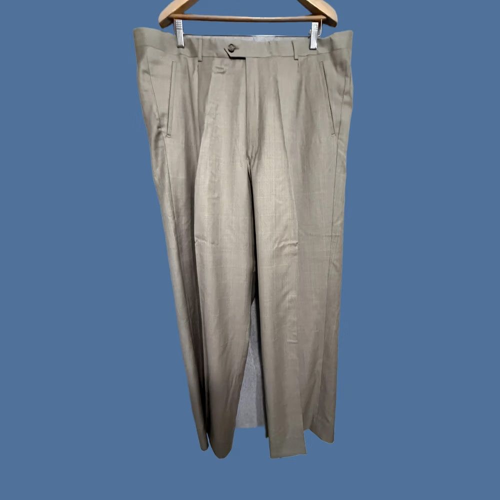 Earvin Magic Johnson Signature Suit Pants Mens 42 42x31 Beige Plaid Italy, Men's (Size 42r)