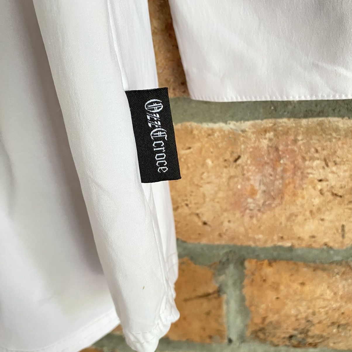 Japanese Brand Ozz Croce Y2K Punk White Embroidered Long Dress Shirt Size M / US 6-8 / IT 42-44 - 8 Thumbnail