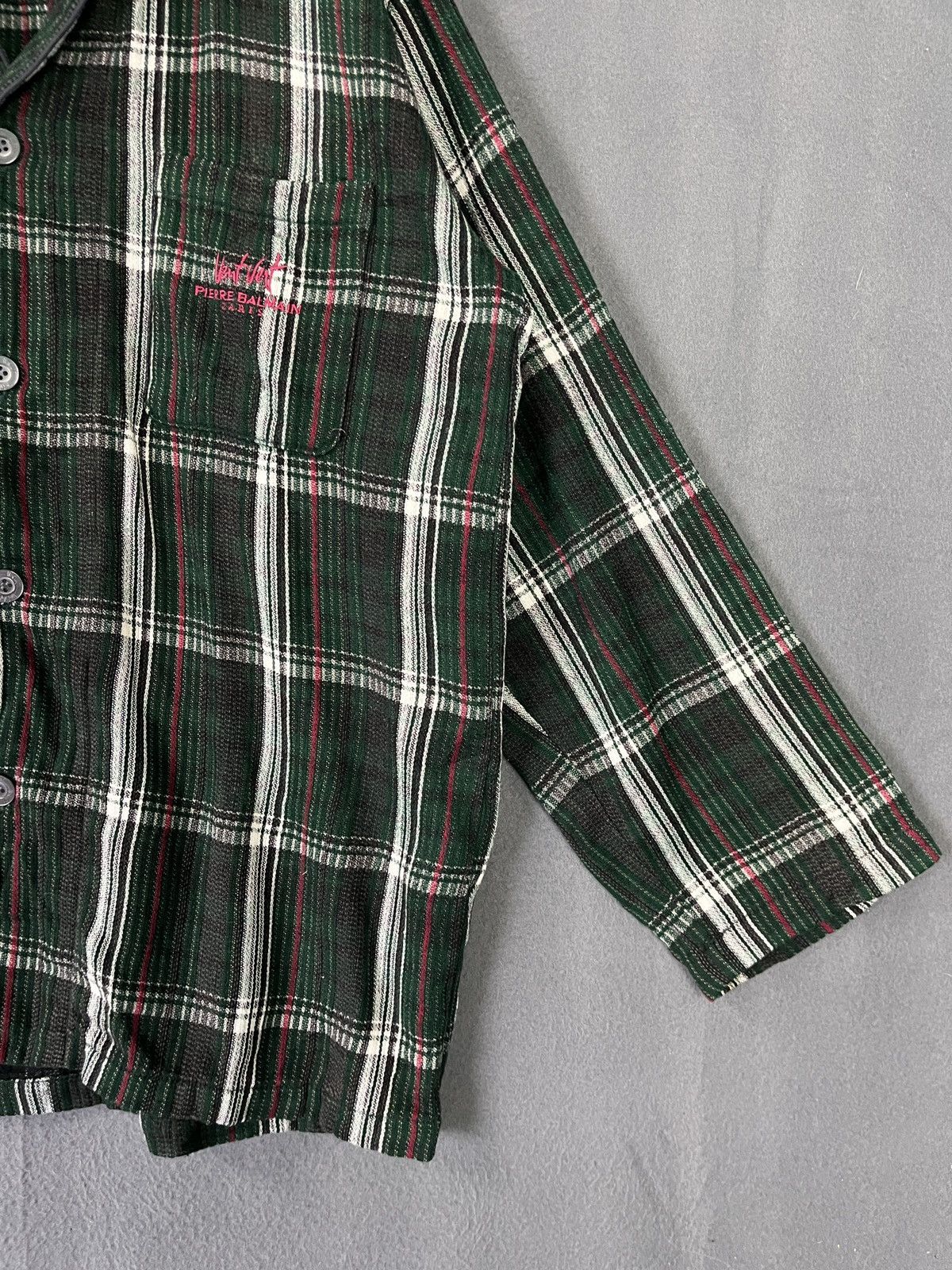 Pierre Balmain × Vintage Vent Vert Pierre Balmain Paris Plaid Shirt Size US M / EU 48-50 / 2 - 5 Thumbnail