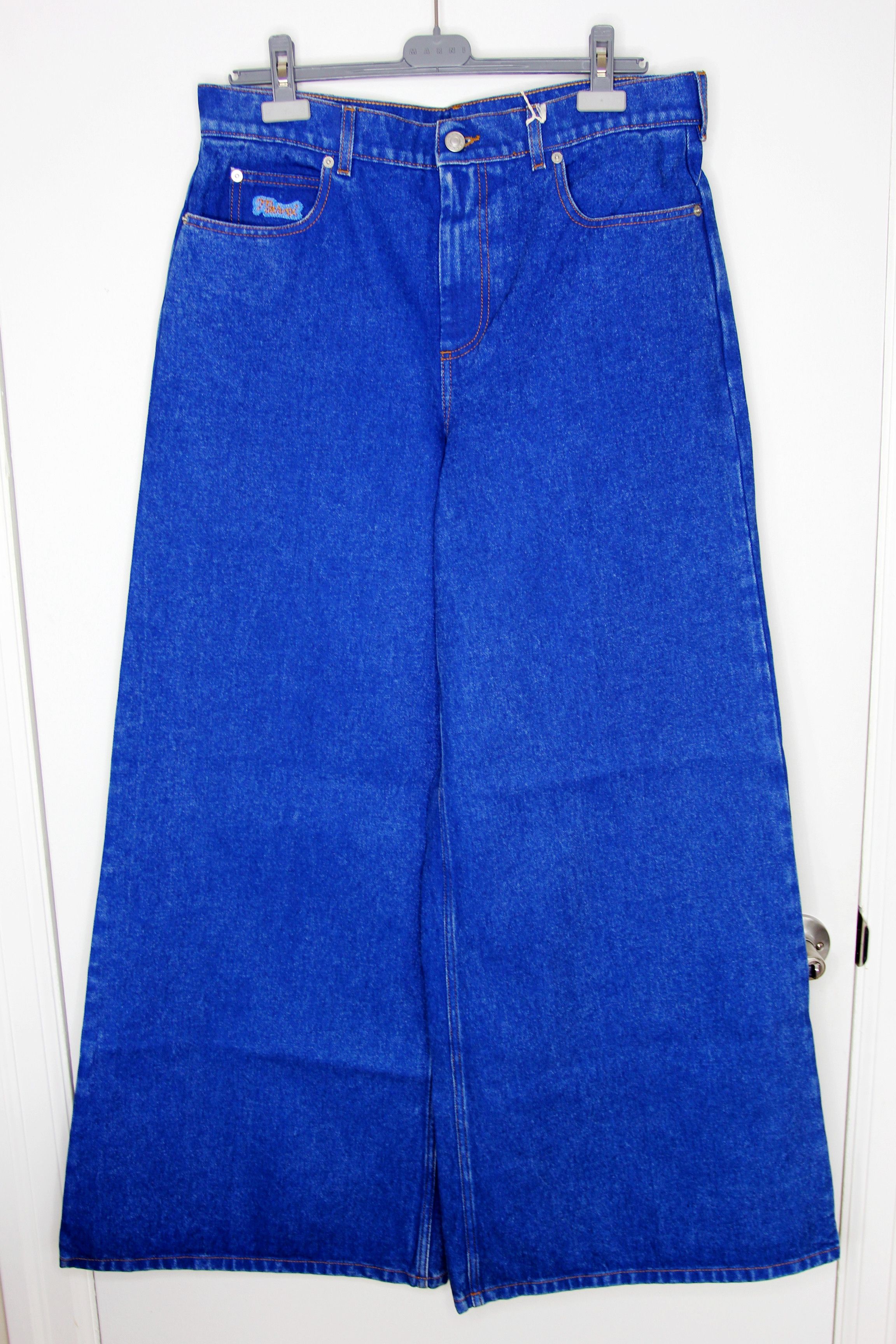 BNWT AW24 MARNI BLEACHED COATED WIDE LEG DENIM JEANS 48
