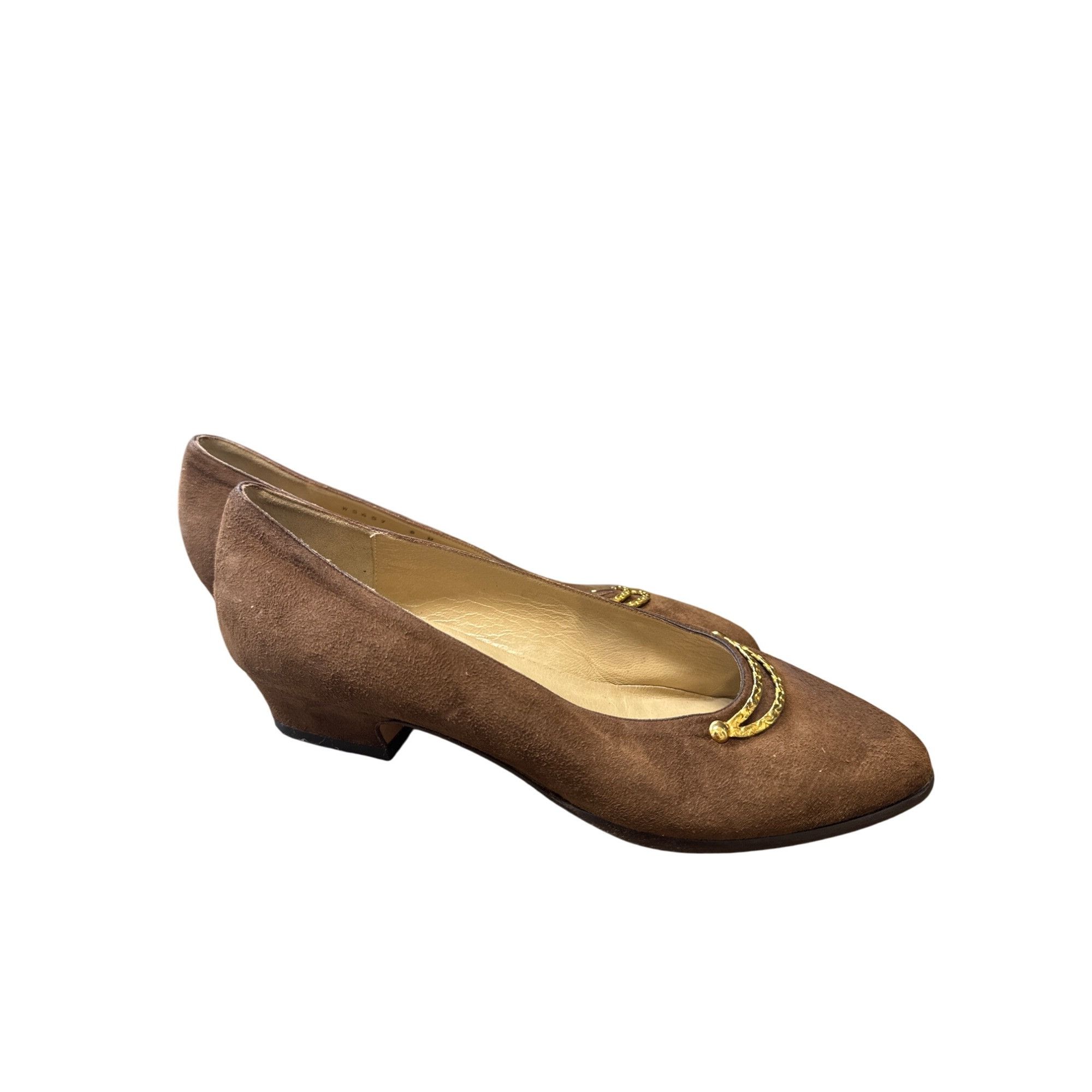 Cole Haan Cole Haan Womens Brown Suede Kitten Heels Size 5B SKU 6857 Size US 5 / IT 35 - 3 Thumbnail