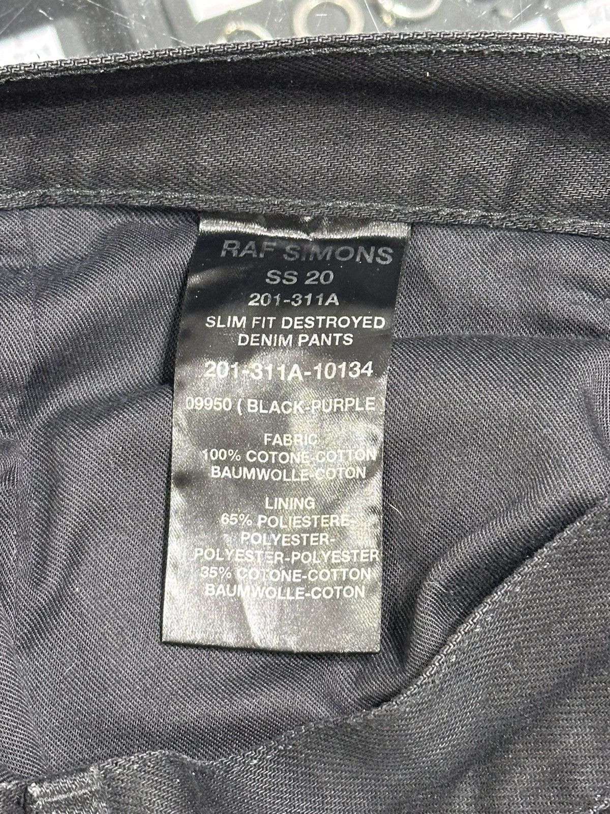 Raf Simons Raf Simons SS20 Destroyed Denim Pants Black Purple Slim Fit Size US 30 / EU 46 - 5 Thumbnail