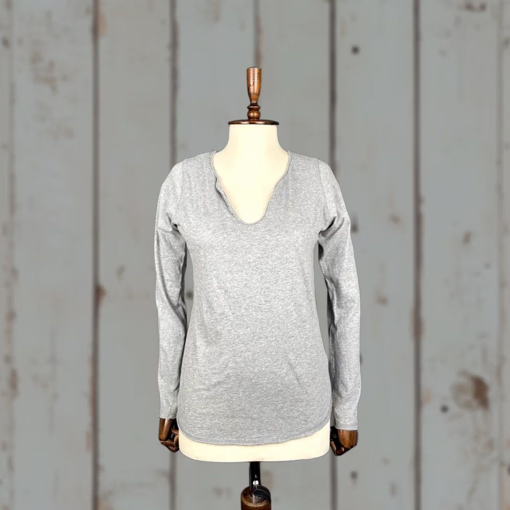 Zadig & Voltaire Zadig & Voltaire Top Womens Size S Gray Cotton Long Sleeve V-Neck Pullover Size S / US 4 / IT 40 - 1 Thumbnail