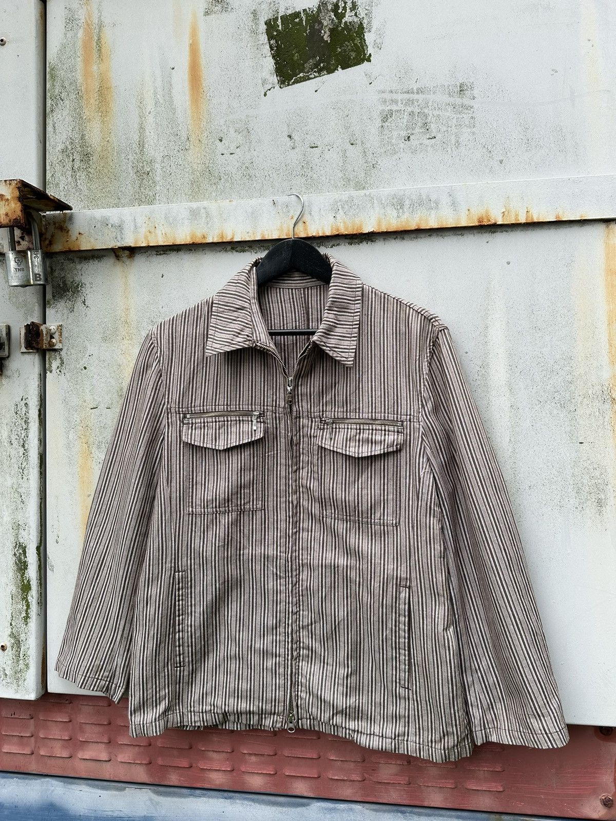 Vintage Comme Ca Ism Wool Striped Detroit Jacket
