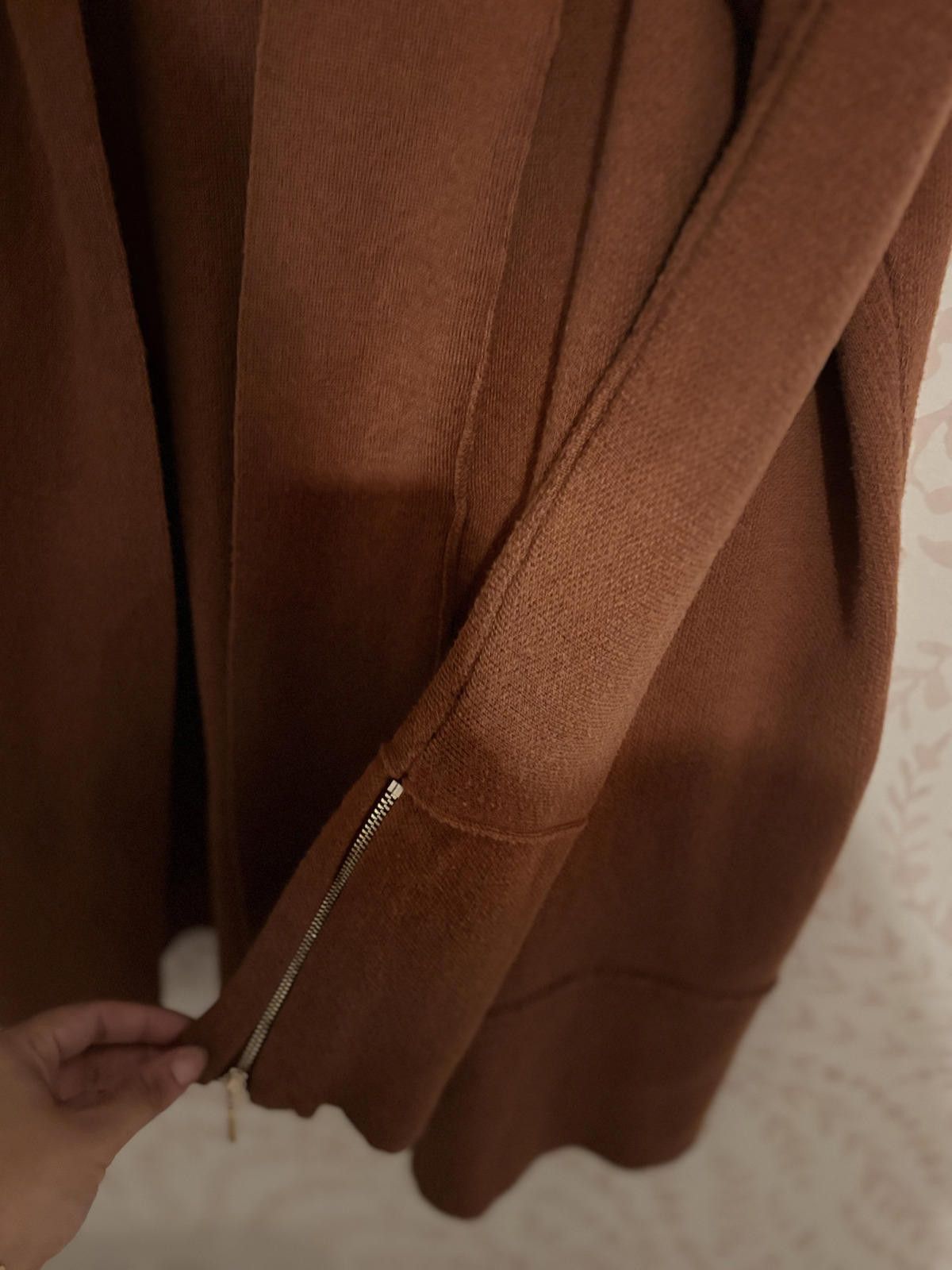 Designer Cozy Max Studio Terracotta Cotton Cardigan Size L / US 10 / IT 46 - 4 Thumbnail