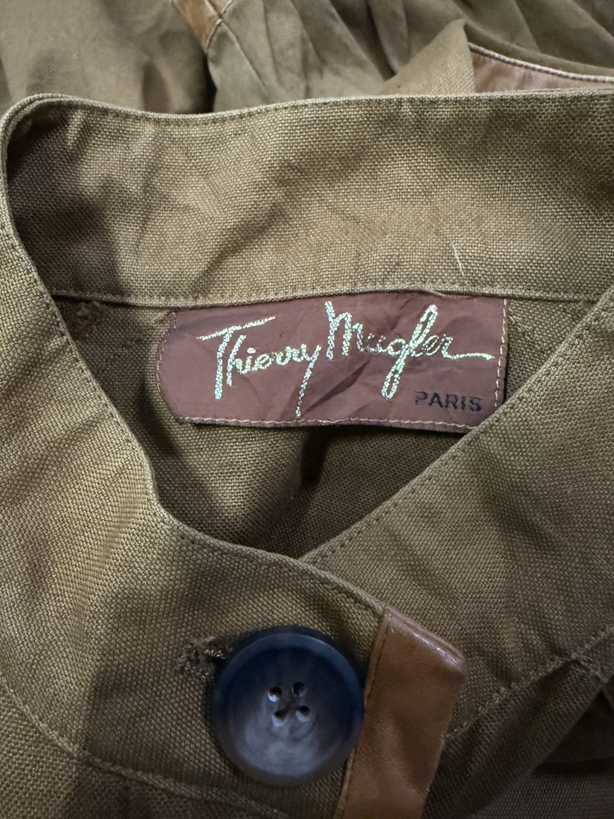 Thierry Mugler Vintage 90s Thierry Mugler Paris Button Coat Leather Lining Size US M / EU 48-50 / 2 - 5 Thumbnail