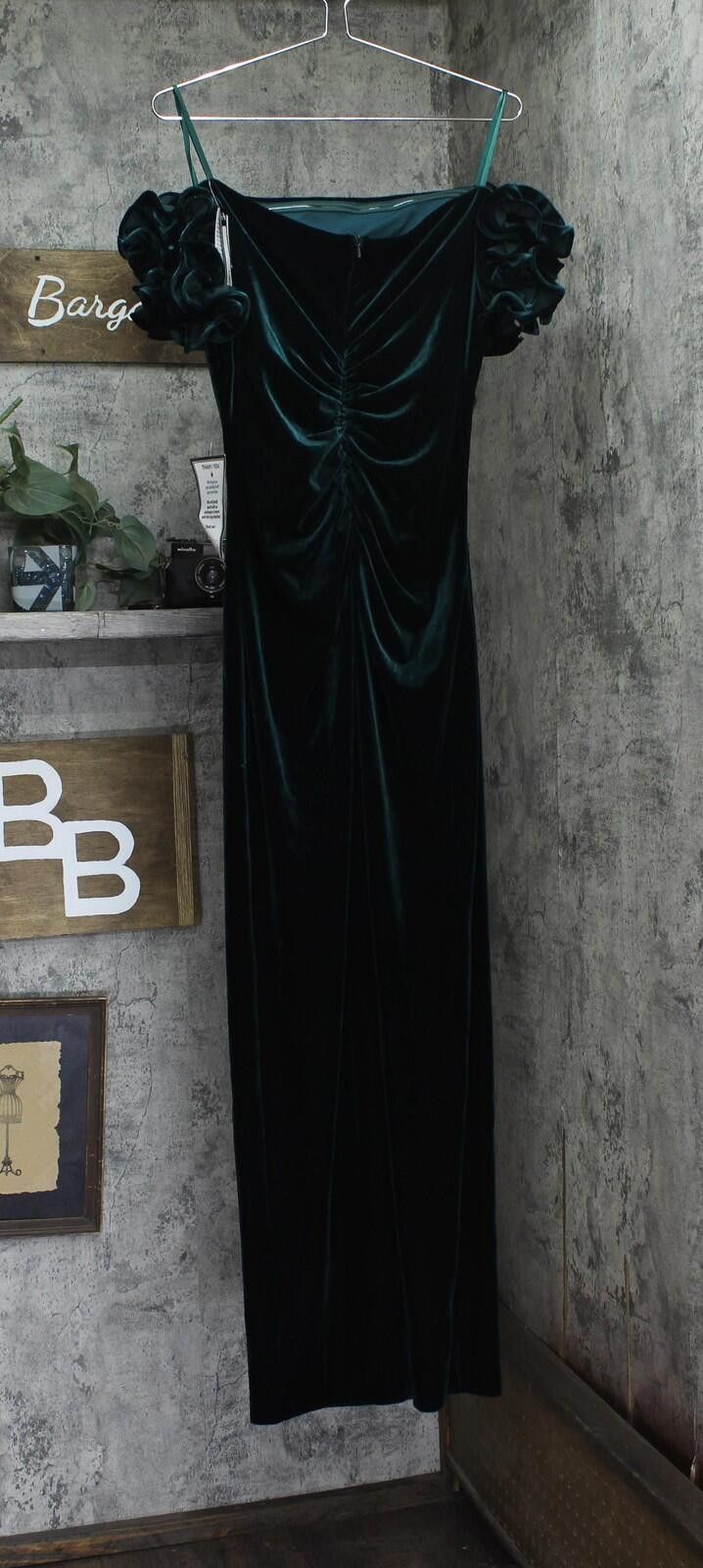Other Nwt Xscape Ruffled Velvet Strapless Dress Hunter Green 14 Size XL / US 12-14 / IT 48-50 - 2 Thumbnail