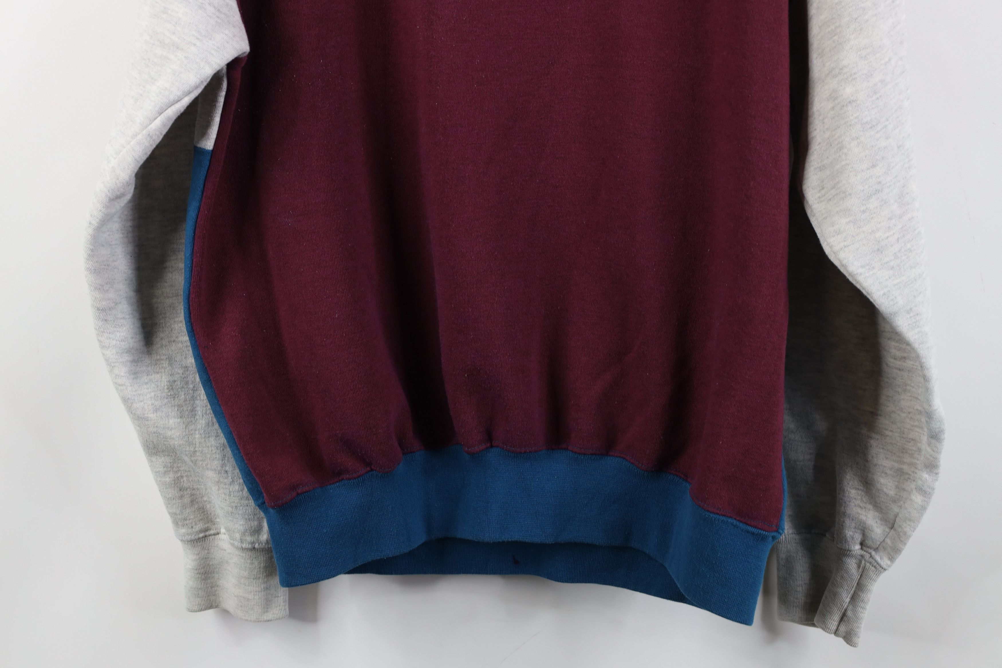 Vintage Vintage 90s Streetwear Block Collared Pullover Sweatshirt Size US L / EU 52-54 / 3 - 13 Thumbnail