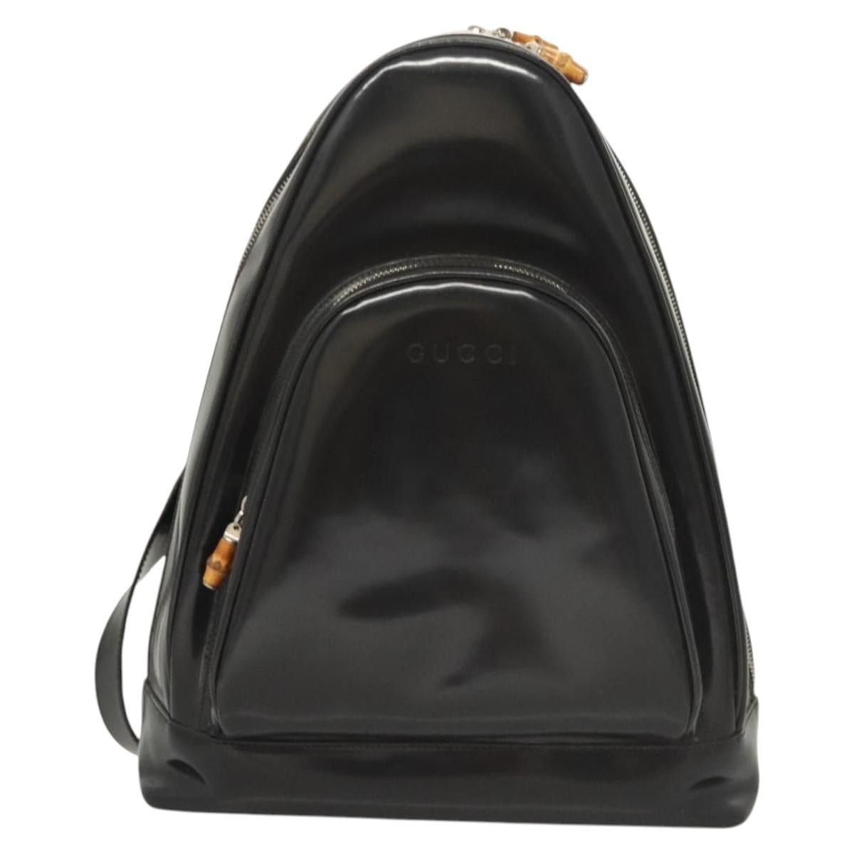 Gucci GUCCI Bamboo Shoulder Bag Enamel Black Silver 003 3444 003 Size ONE SIZE - 2 Thumbnail