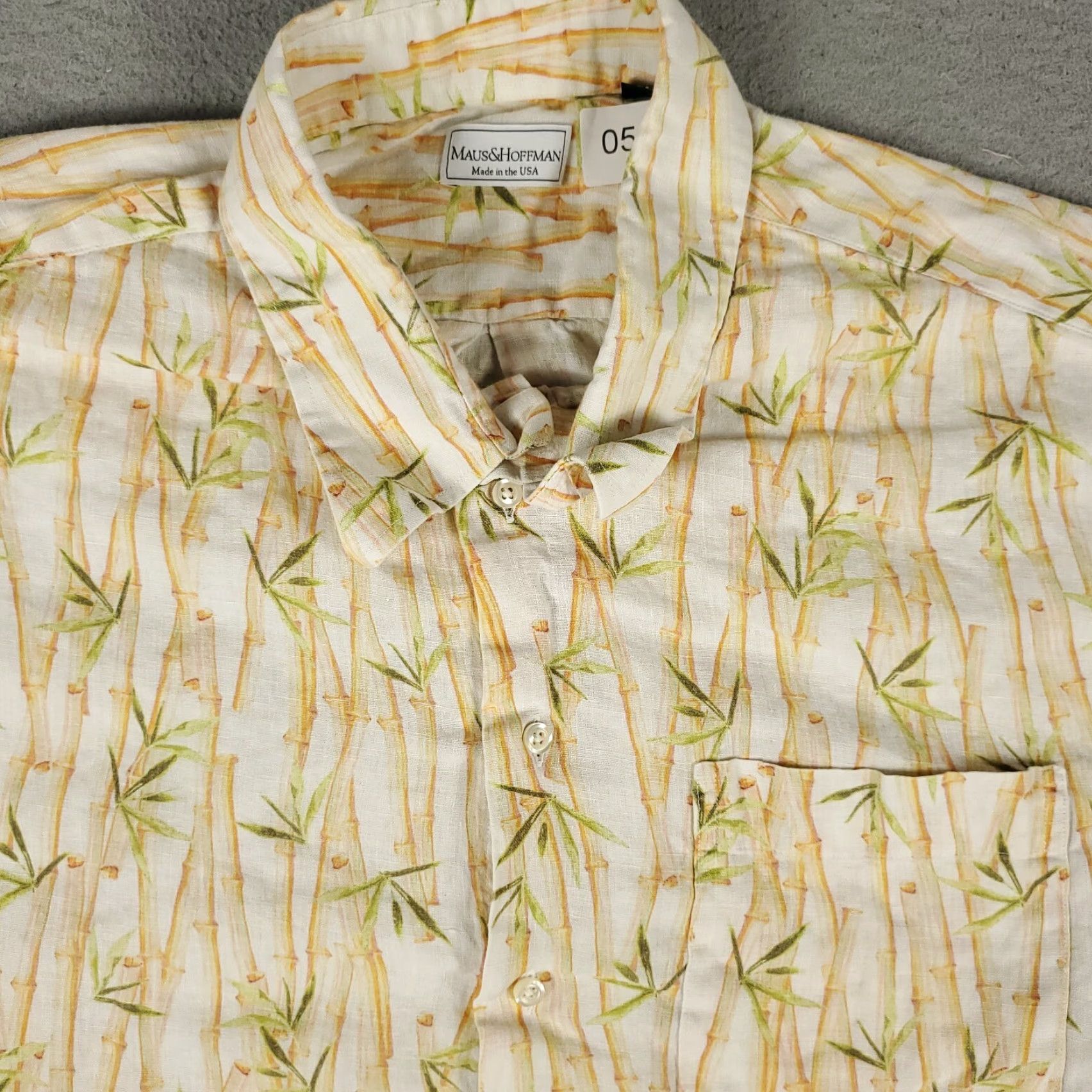 Vintage VINTAGE Maus & Hoffman Shirt Mens 2XL Orange Linen Button Up Short Sleeve Casual Summer Size US XXL / EU 58 / 5 - 2 Thumbnail