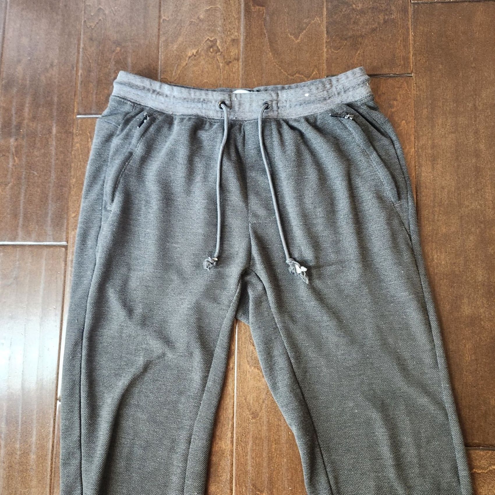 Vintage Pull&Bear Jogger Sweatpants Mens M Gray Zip Pocket Casual Drawstring Sweatpants Athleisure Mens M Gray Size US 31 - 5 Thumbnail