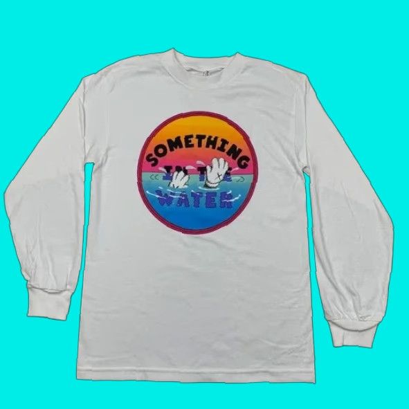 Vintage VINTAGE Alstyle Shirt Men's S White Long Sleeve 90s - Water Tour Logo Cotton Regular Crew Neck T-Shirt Size US S / EU 44-46 / 1 - 1 Thumbnail