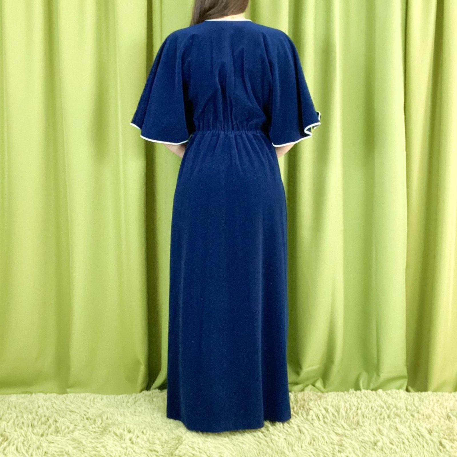 Vintage 70s Vintage Blue Velvet Batwing Sleeve Vanity Fair Robe Size ONE SIZE - 4 Thumbnail