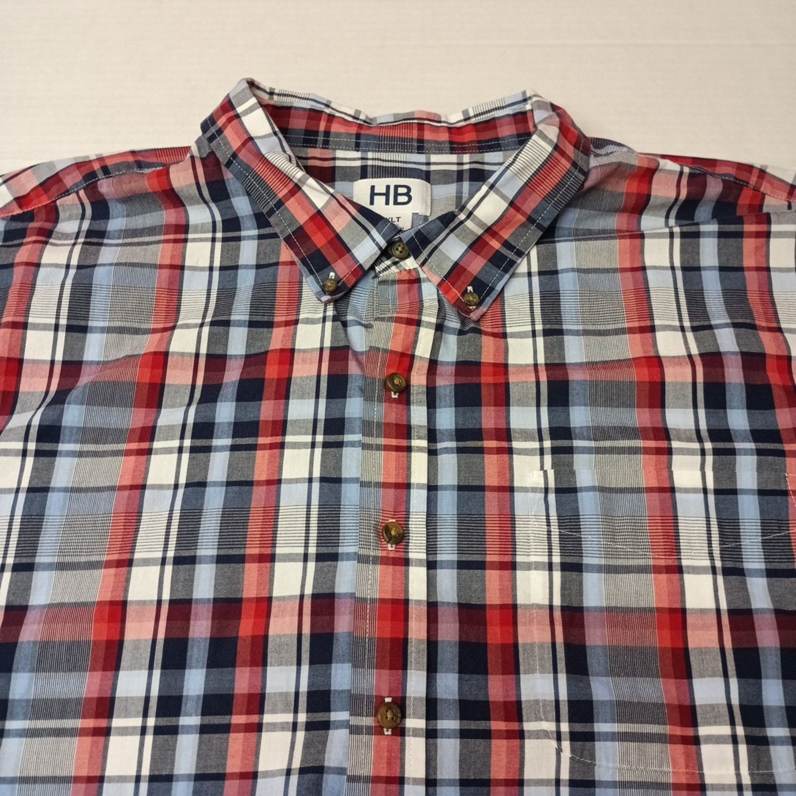 Other Harbor Bay Shirt Men’s 5XLT Red White Blue Checkered Size US XXL / EU 58 / 5 - 2 Thumbnail
