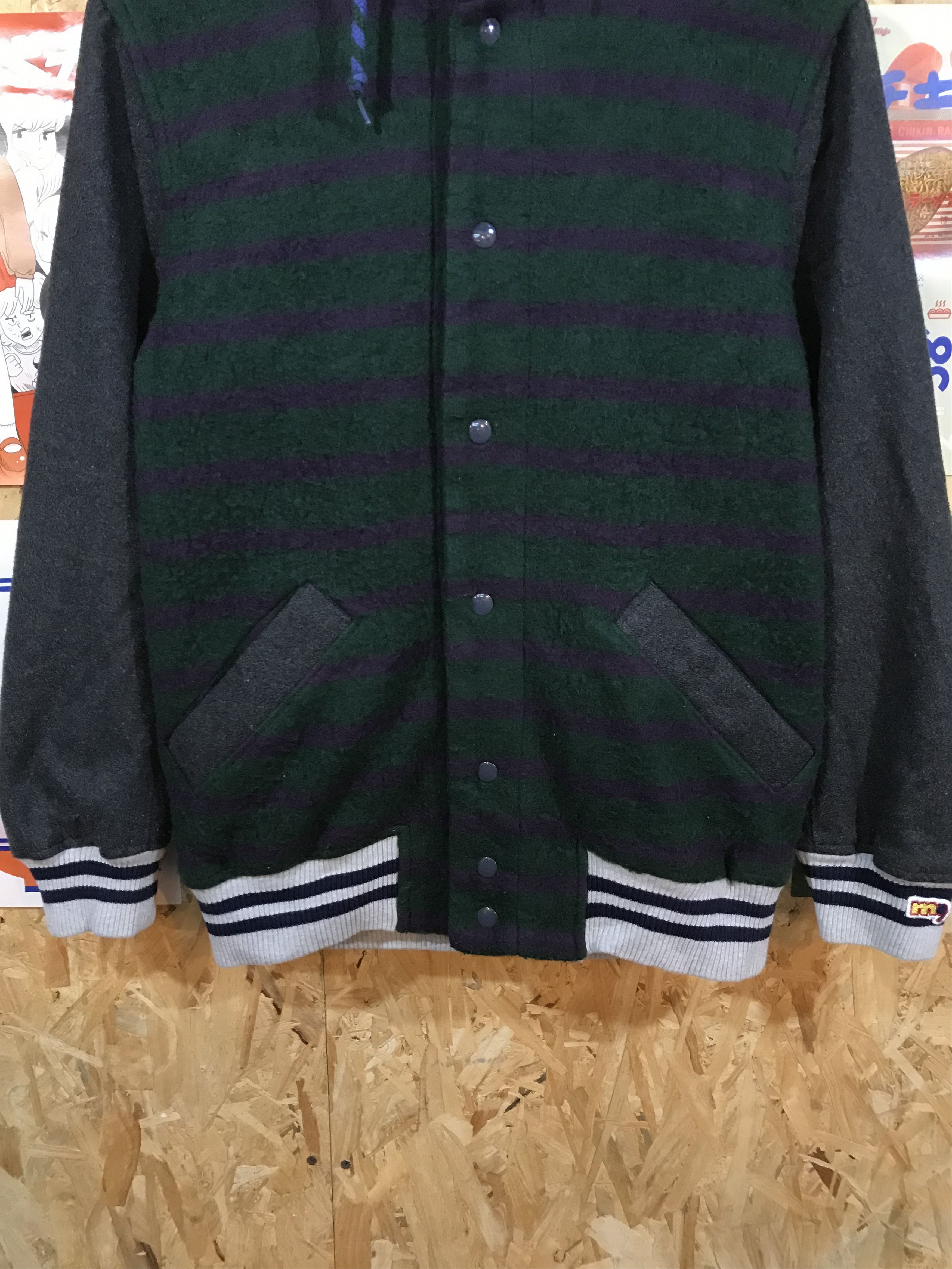 mercibeaucoup Issey Miyake Mercibeaucoup Varsity Stripe Hoodie Wool Jacket Size US L / EU 52-54 / 3 - 3 Thumbnail
