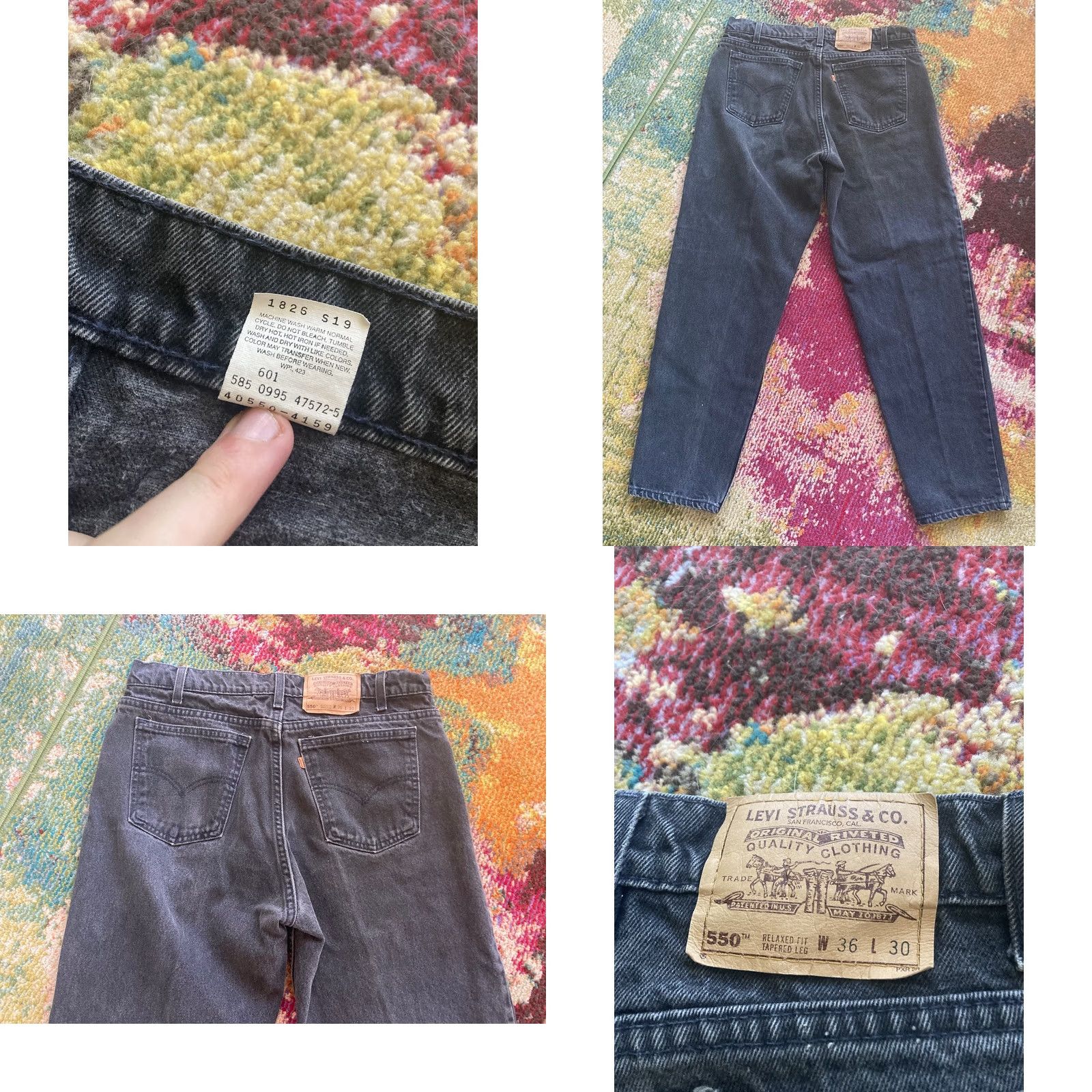 Levi's VINTAGE Levi's 550 Jeans Mens 36x30 Black Orange Tab USA Made 90s 33x29 Relaxed Denim 5-Pocket Size US 36 / EU 52 - 8 Thumbnail