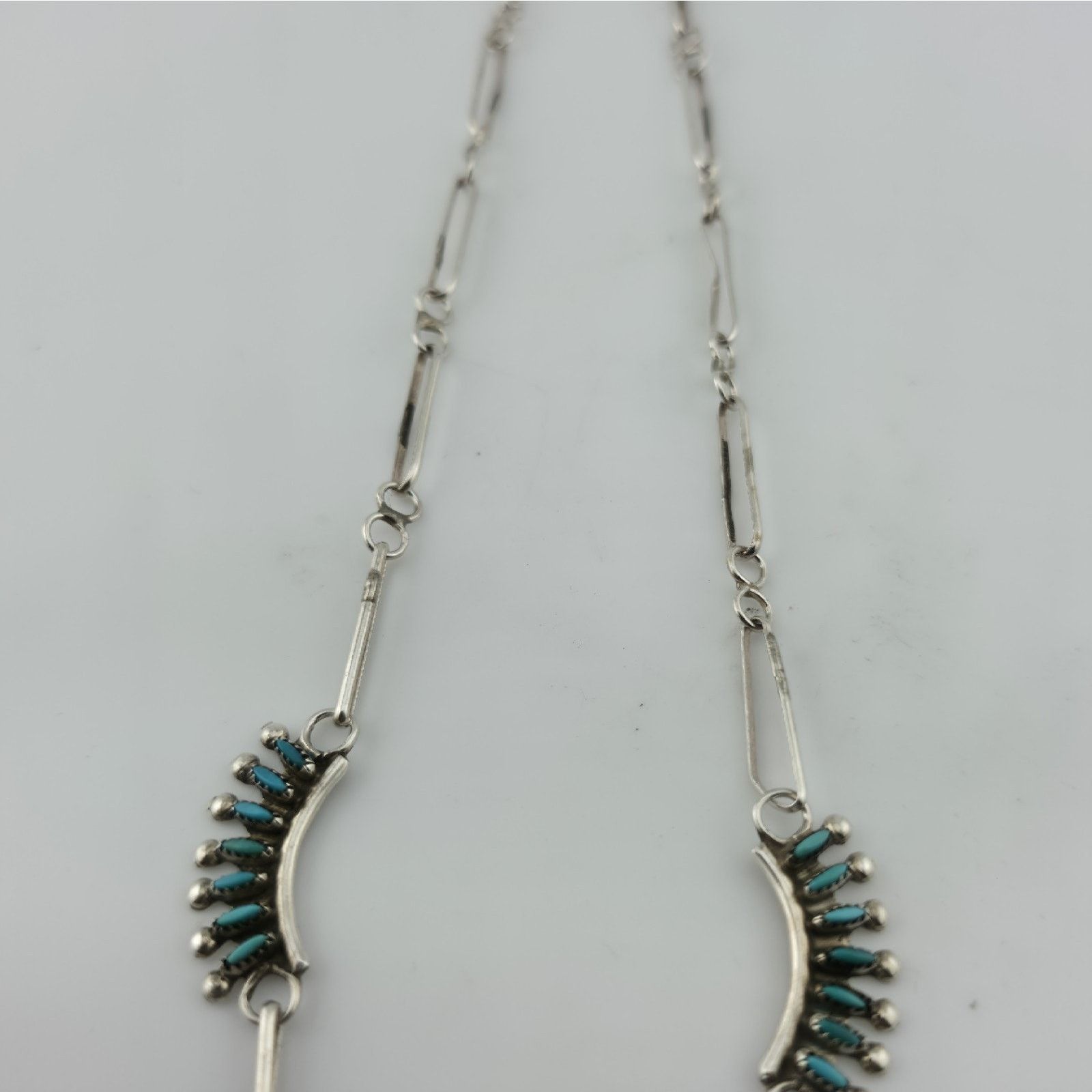 Other EDDAKIE Sterling Turquoise Necklace Native American 14” Zuni Size ONE SIZE - 5 Thumbnail