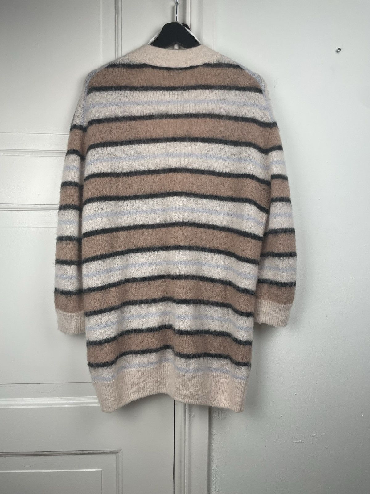 Acne Studios × Designer Acne Studios Keda fluffy Alpaca cardigan sweater striped Size S / US 4 / IT 40 - 12 Thumbnail