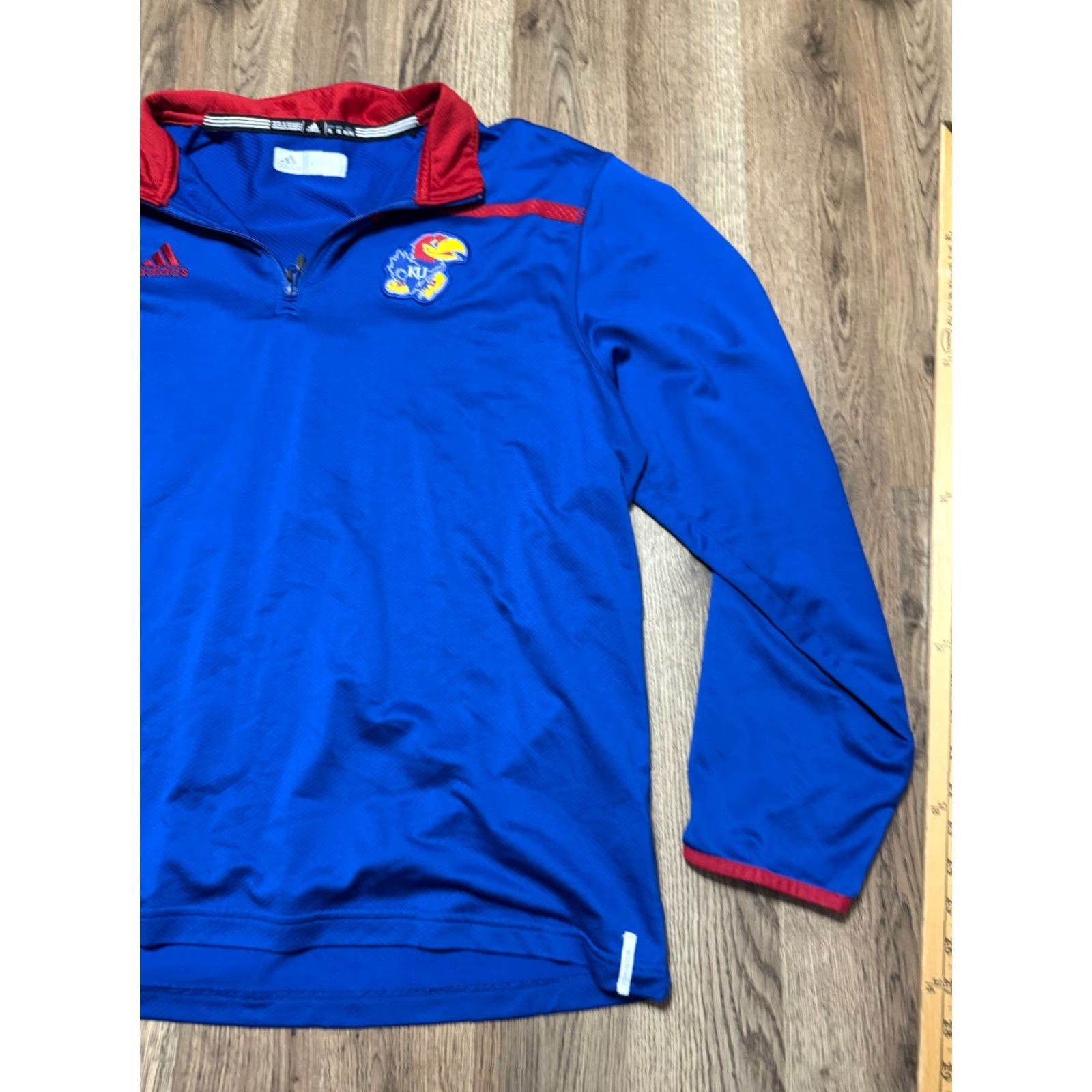 Adidas Adidas Shirt Men XL Blue Red 1/4 Zipper Pullover Kansas Jayhawks Modern Sportswear Size US XL / EU 56 / 4 - 4 Thumbnail