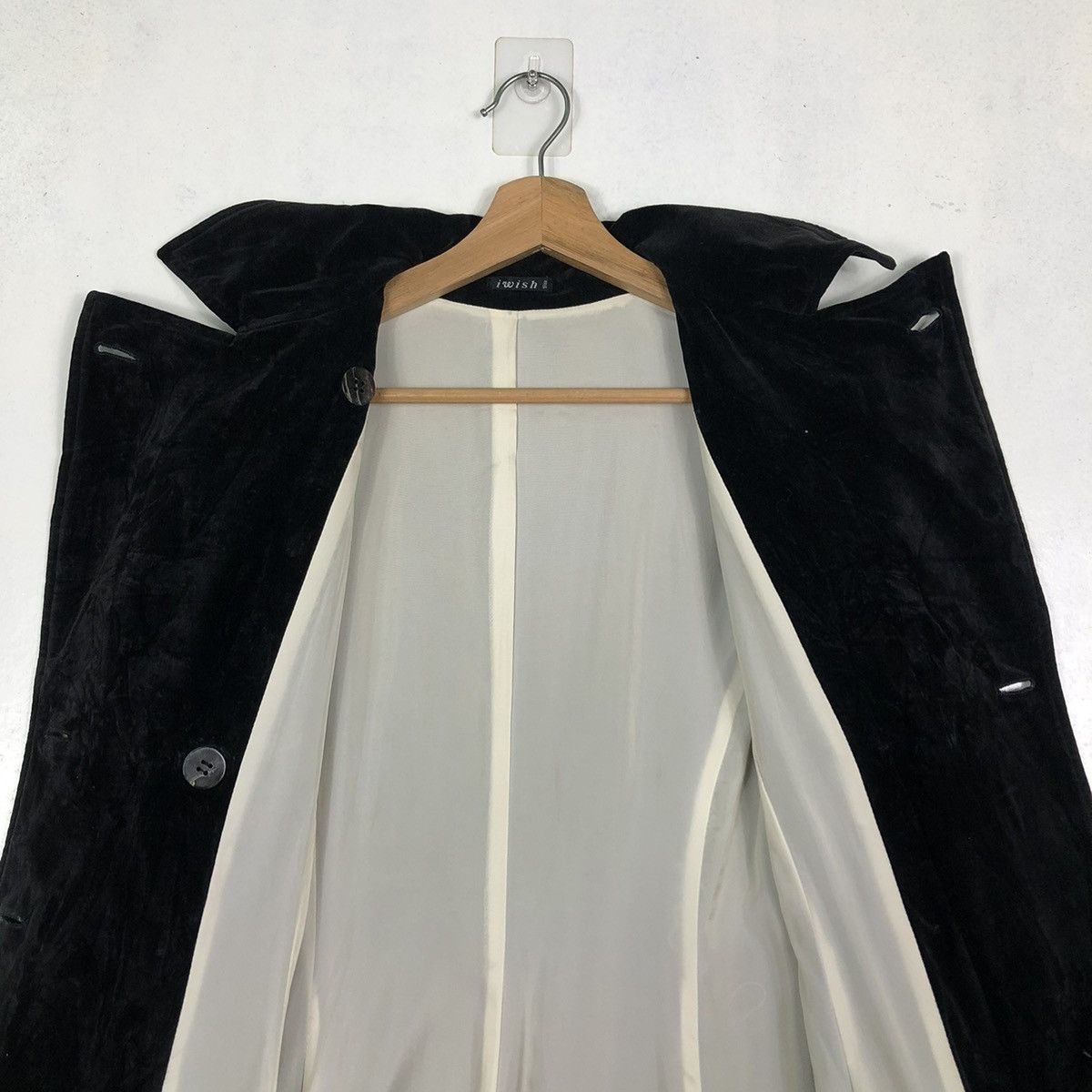 Yohji Yamamoto 🔥Rich Black - Velvet Fly Coats Long Jacket I Wish Y’s Bis Size M / US 6-8 / IT 42-44 - 12 Thumbnail